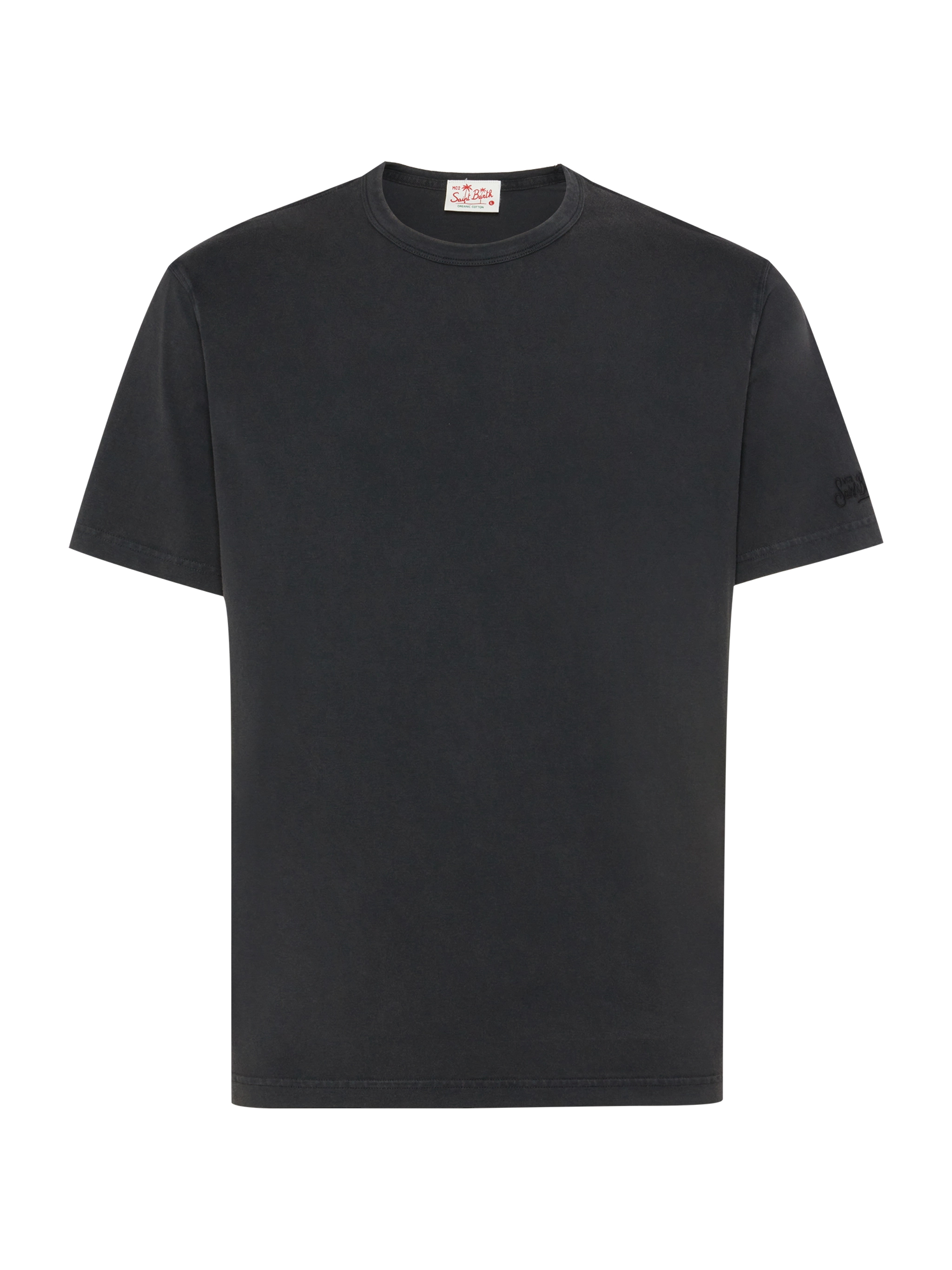 T-shirt Dover in jersey di cotone organico nero con ricamo St. Barth