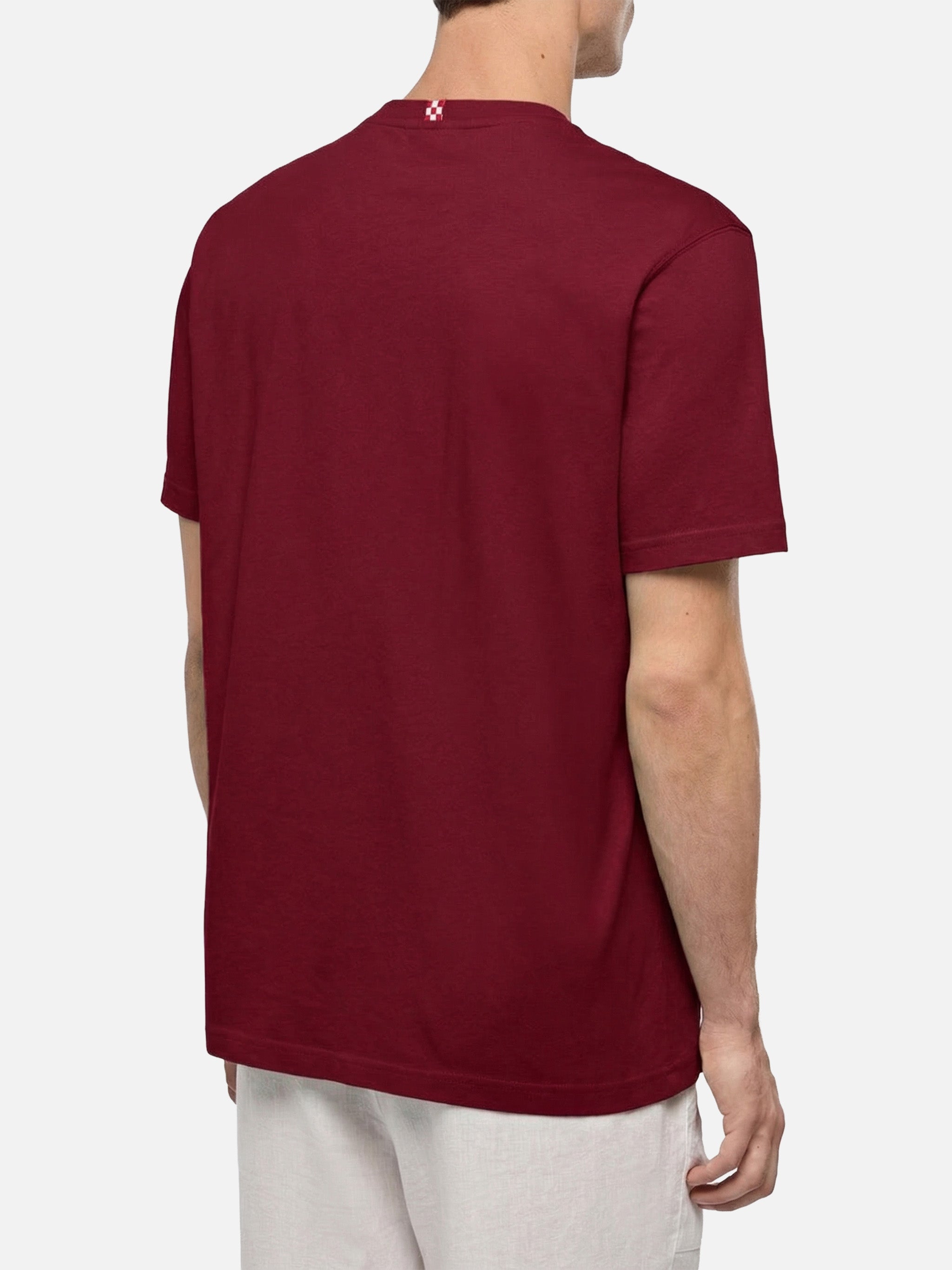 T-shirt in jersey di cotone bordeaux Dover con ricamo St. Barth