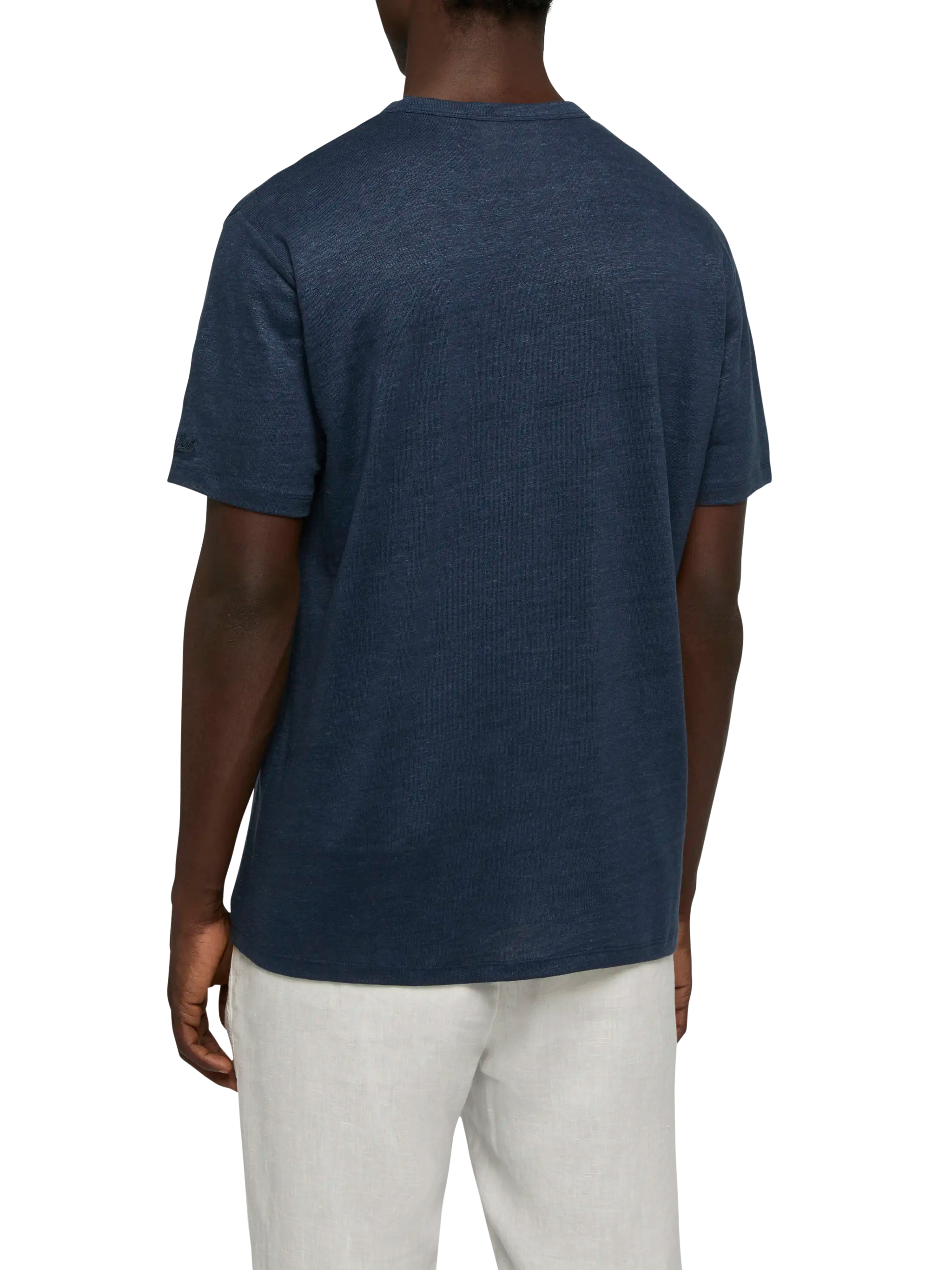 T-shirt in jersey di lino Ecstasea con taschino stampato e ricamato
