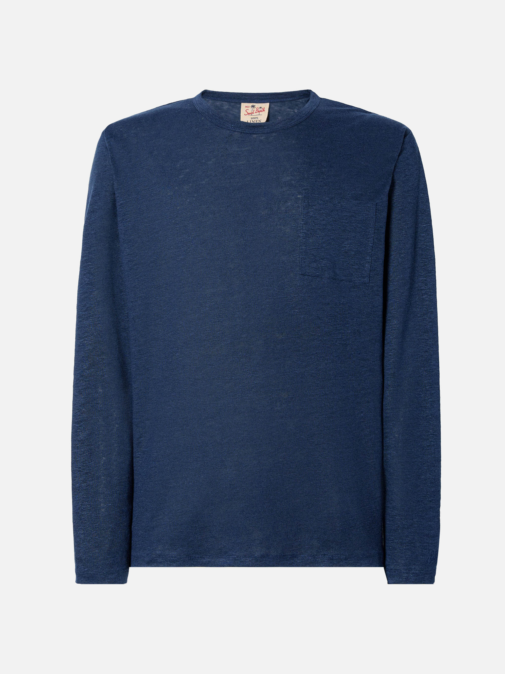 T-shirt in lino Ecstasea tinta unita blu navy