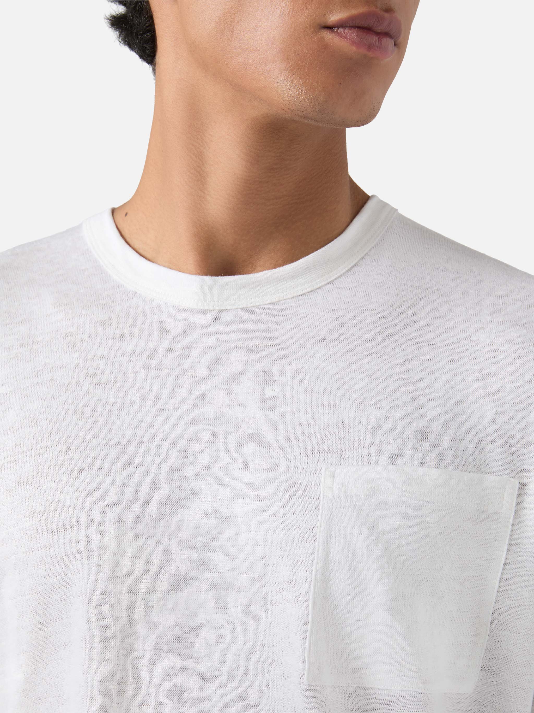 T-shirt in lino Ecstasea in tinta unita bianca