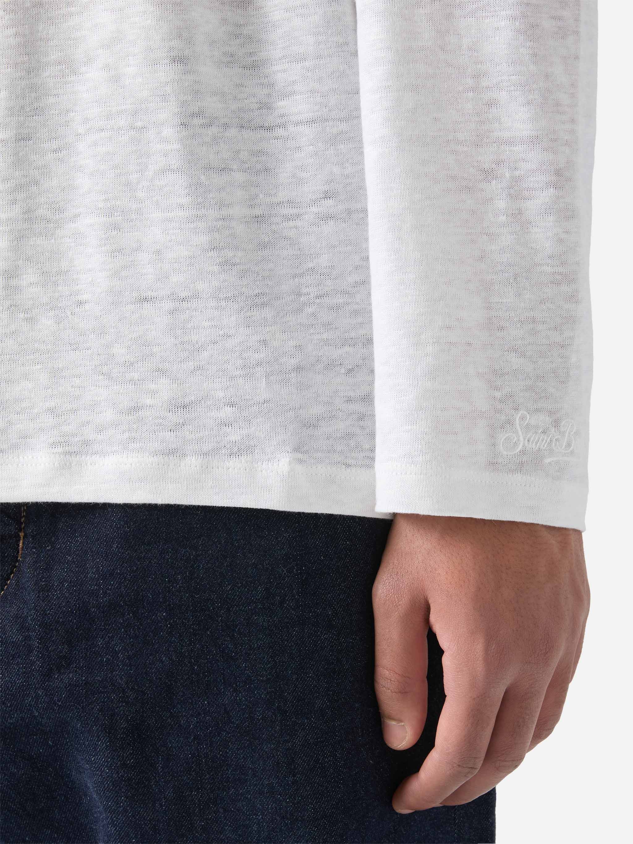 T-shirt in lino Ecstasea in tinta unita bianca