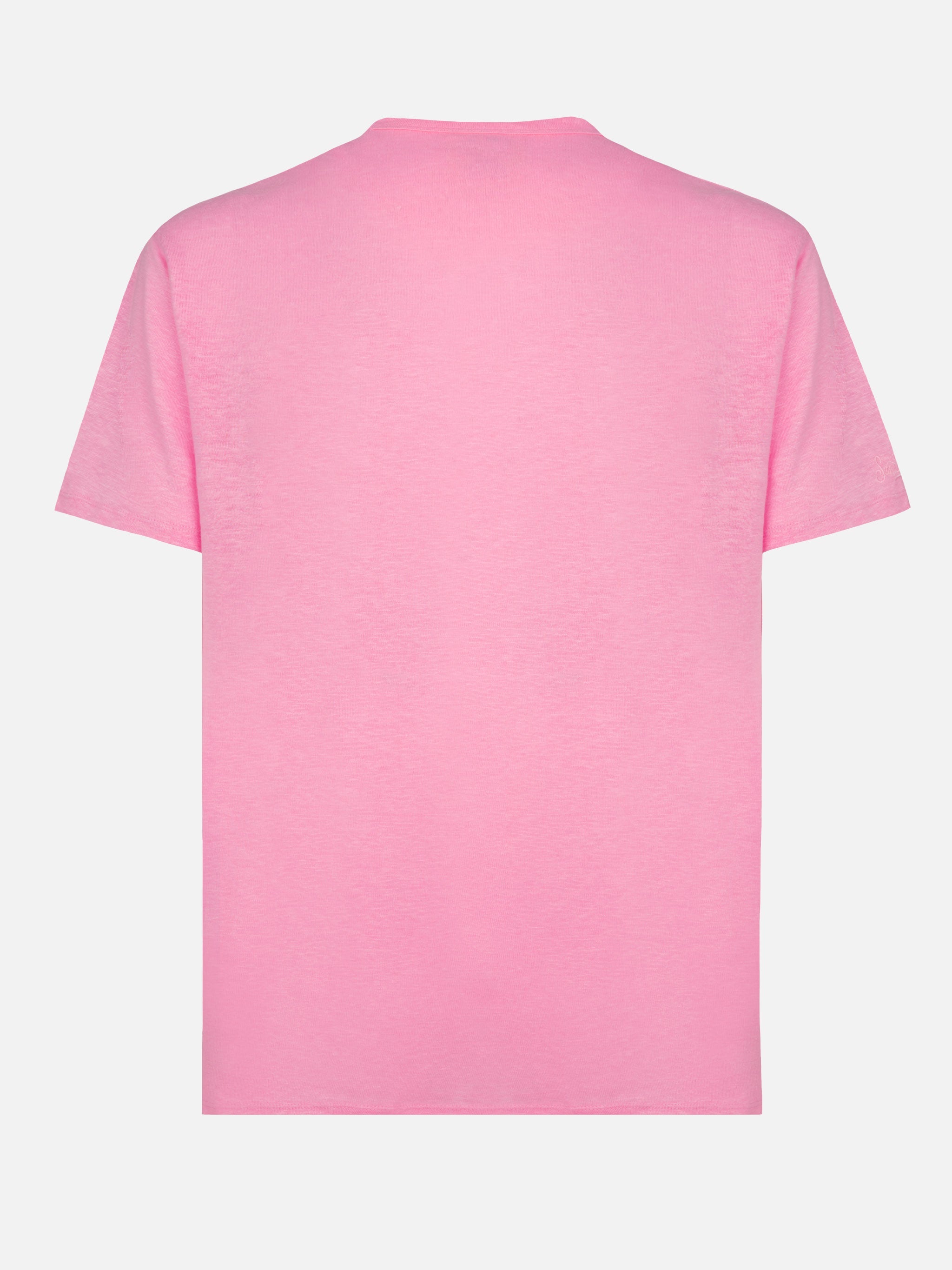 T-shirt in jersey di lino rosa bubble Ecstasea