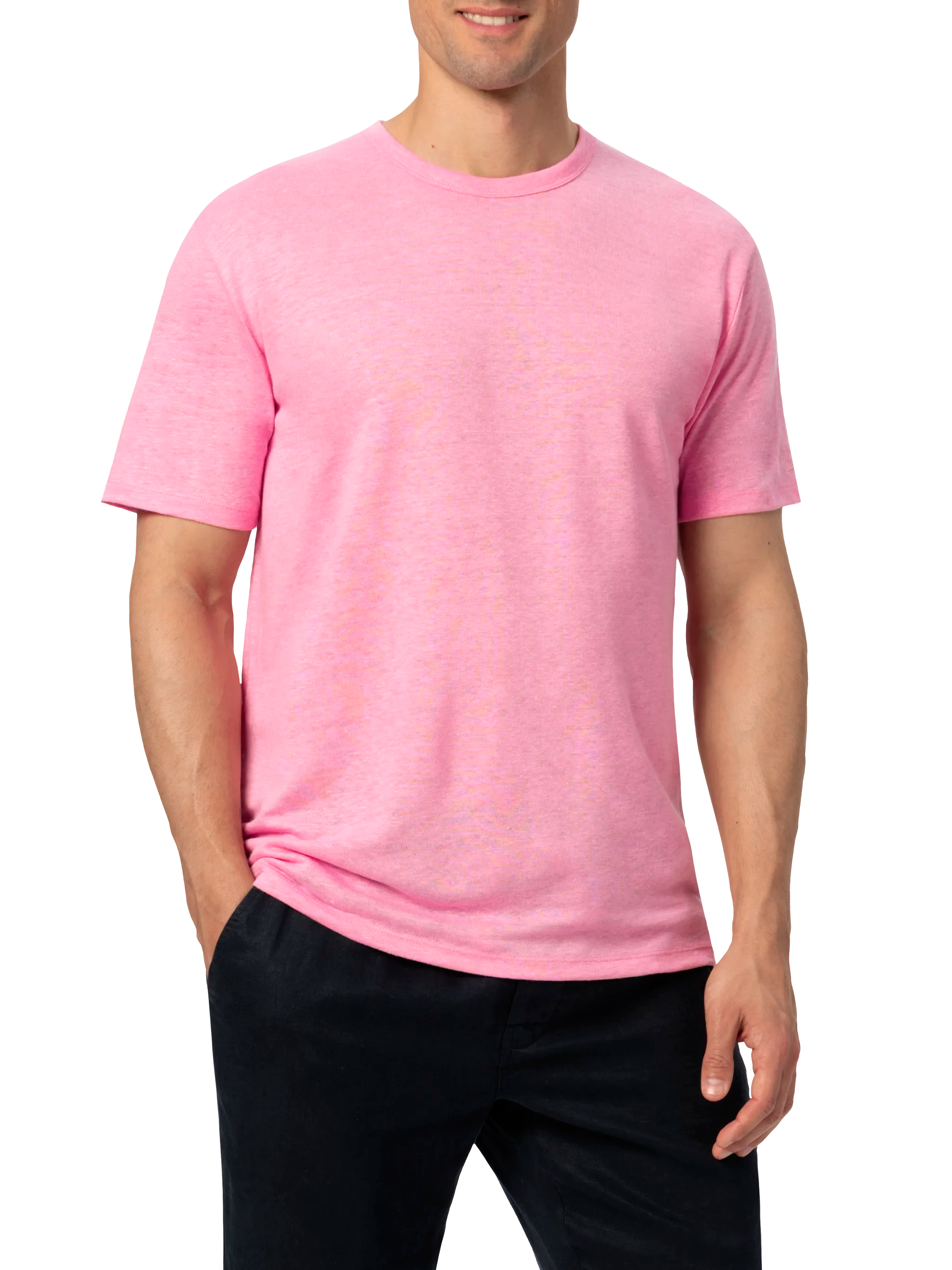 T-shirt in jersey di lino rosa bubble Ecstasea