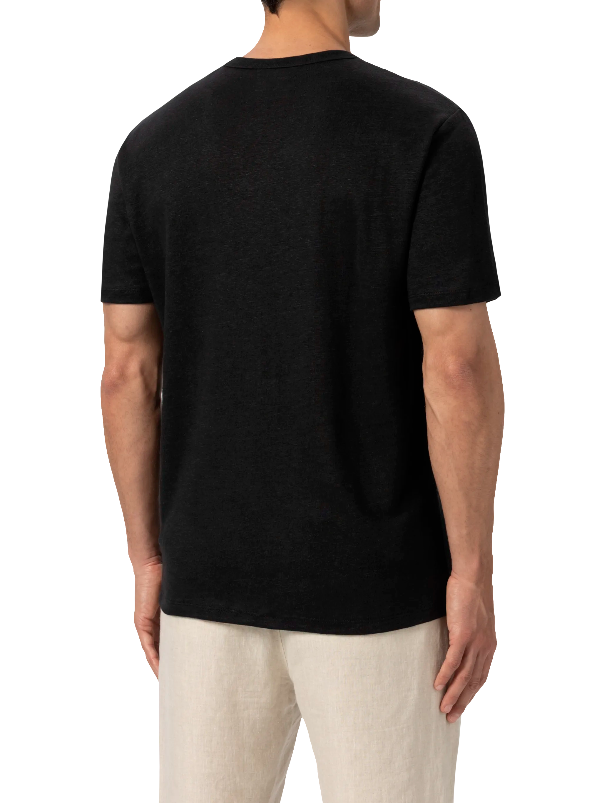 T-shirt in jersey di lino nera Ecstasea
