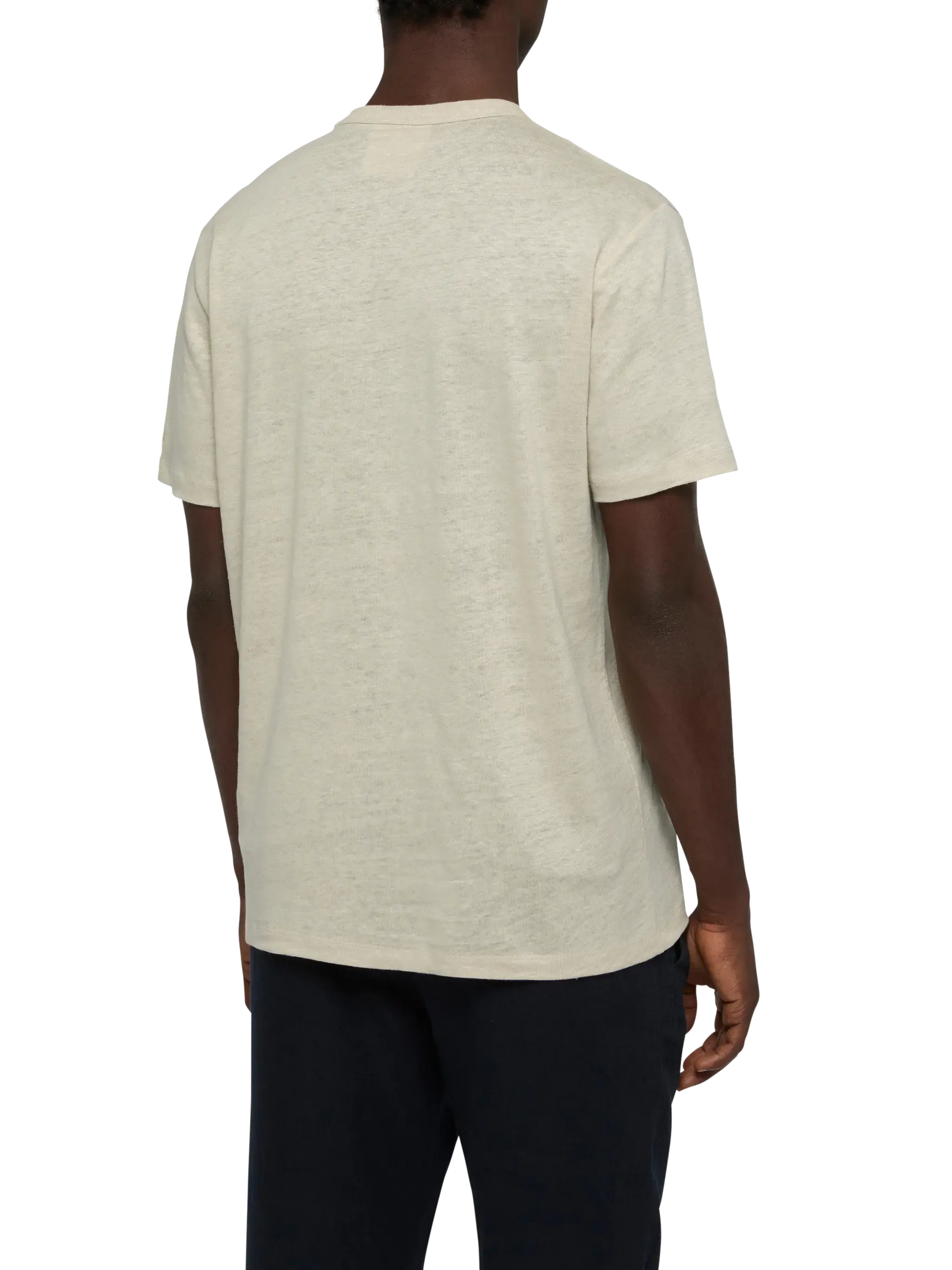 T-shirt in jersey di lino bianco sporco Ecstasea