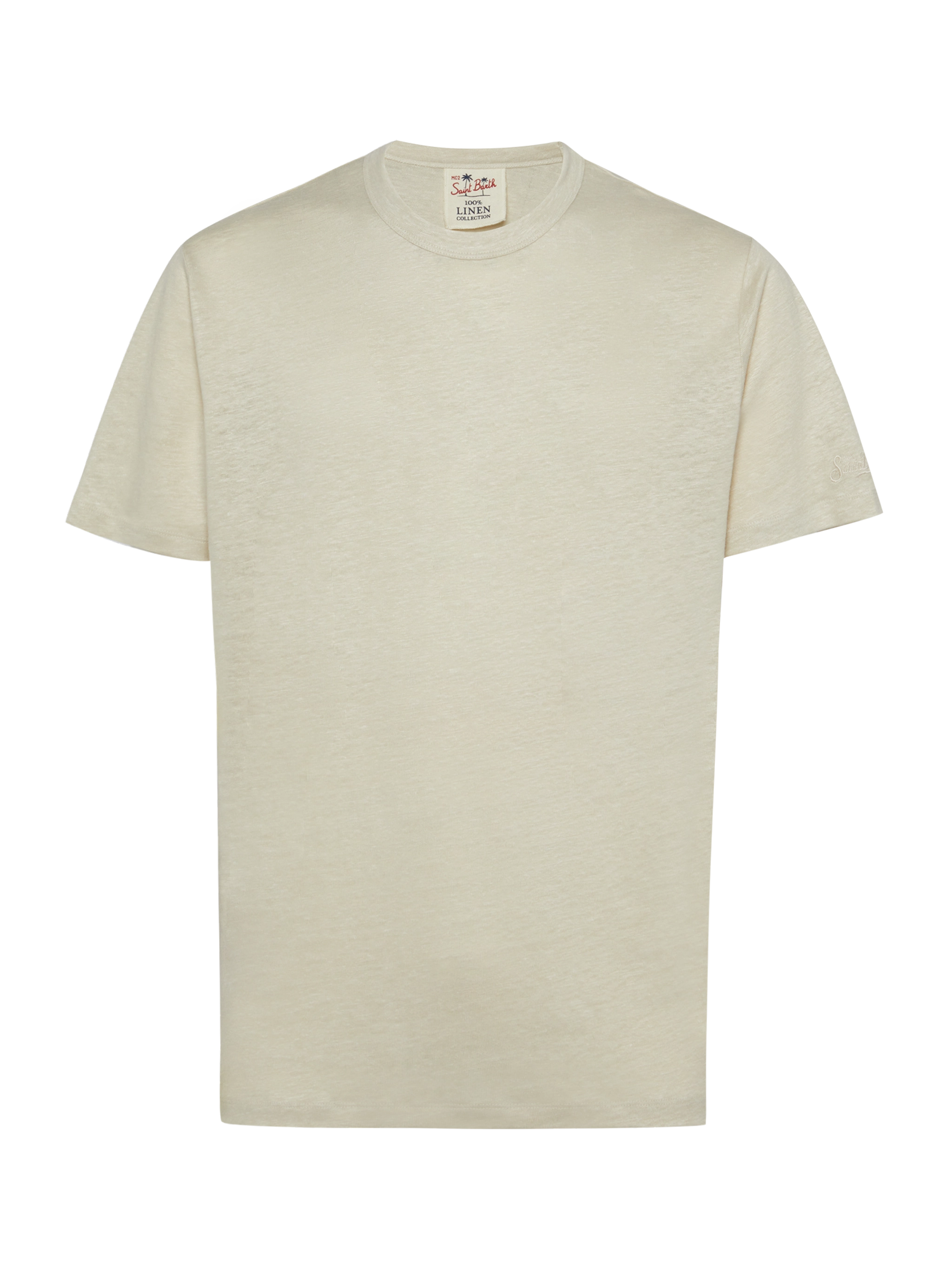 T-shirt in jersey di lino bianco sporco Ecstasea