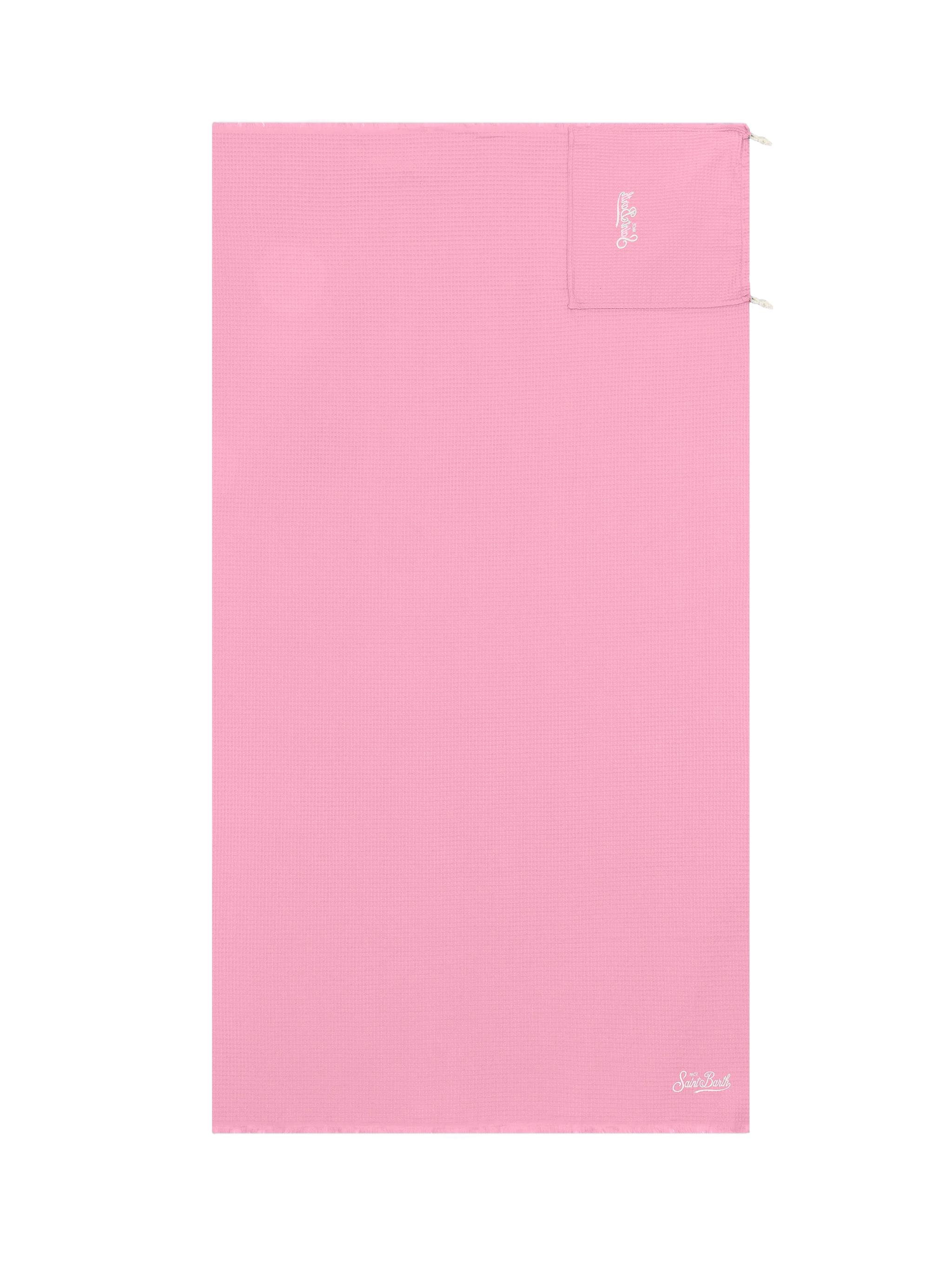 Pink honeycomb cotton FoutaSac beach towel