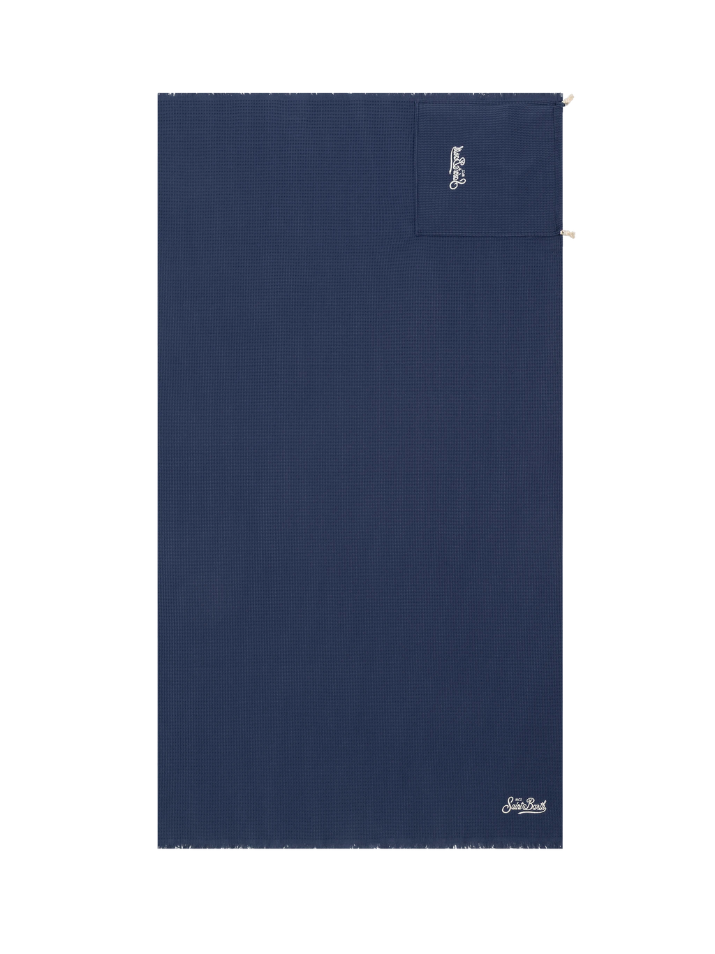 Navy blue honeycomb cotton FoutaSac beach towel