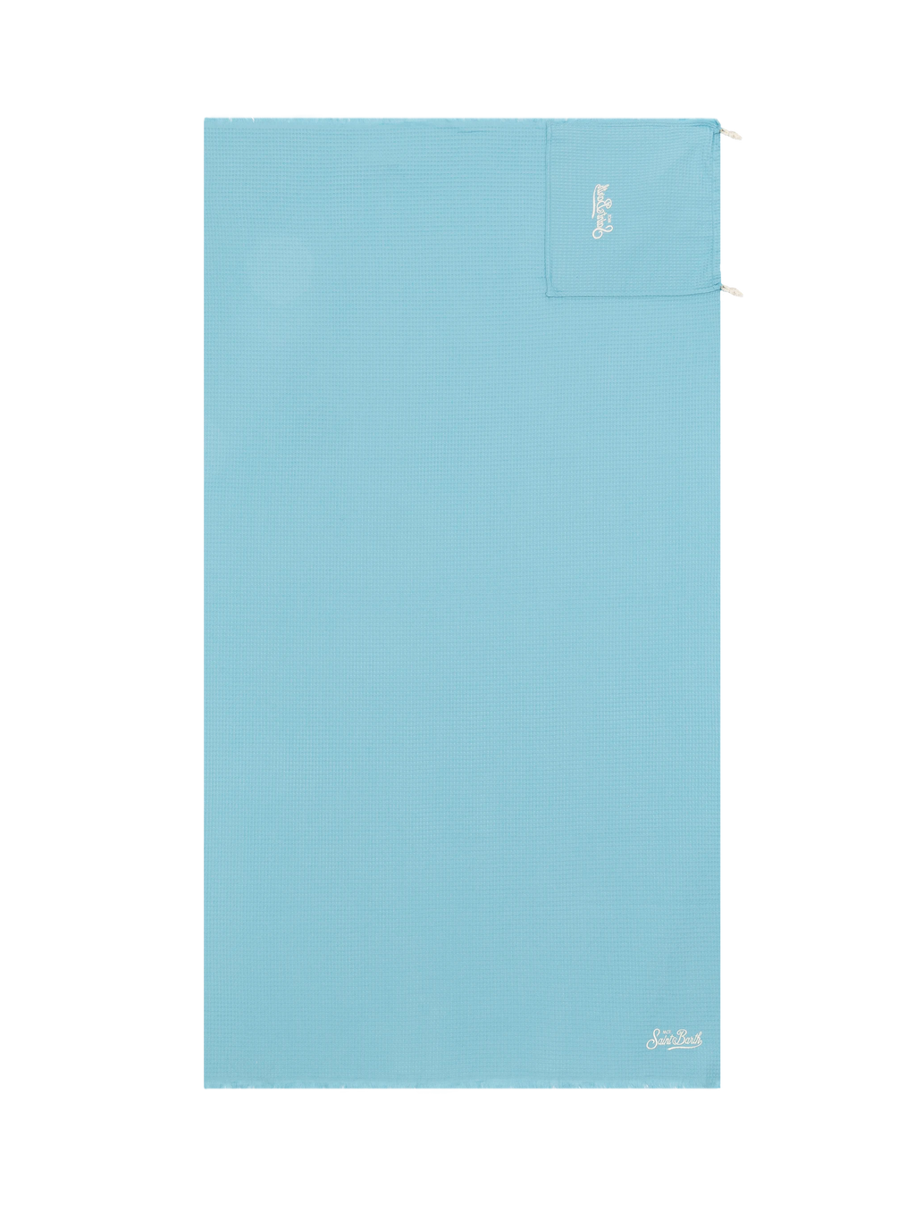 Light blue honeycomb cotton FoutaSac beach towel