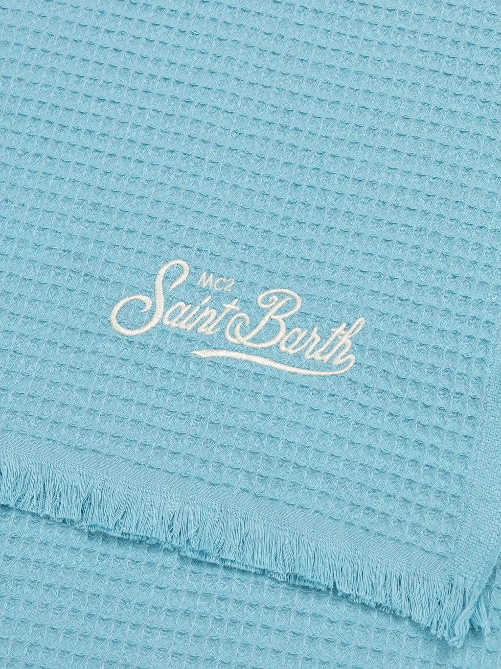 Light blue honeycomb cotton FoutaSac beach towel