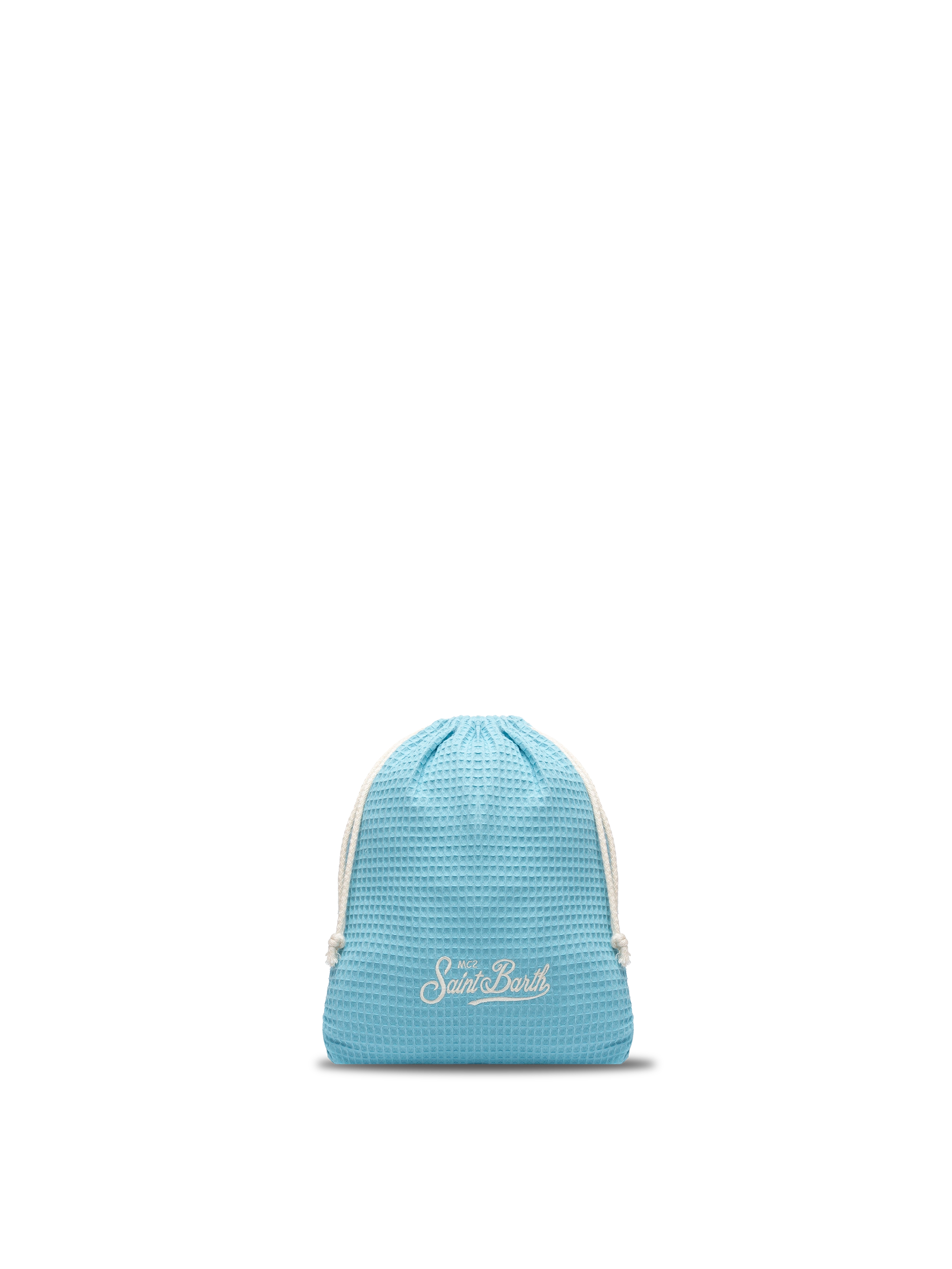 Light blue honeycomb cotton FoutaSac beach towel