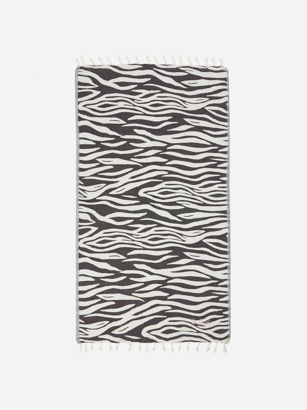 Foutas cotton beach towel with zebra jacquard