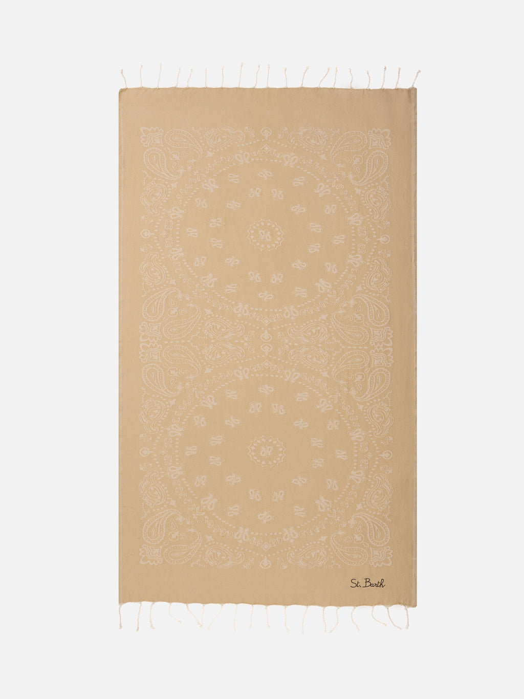 Foutas cotton beach towel with bandana jacquard