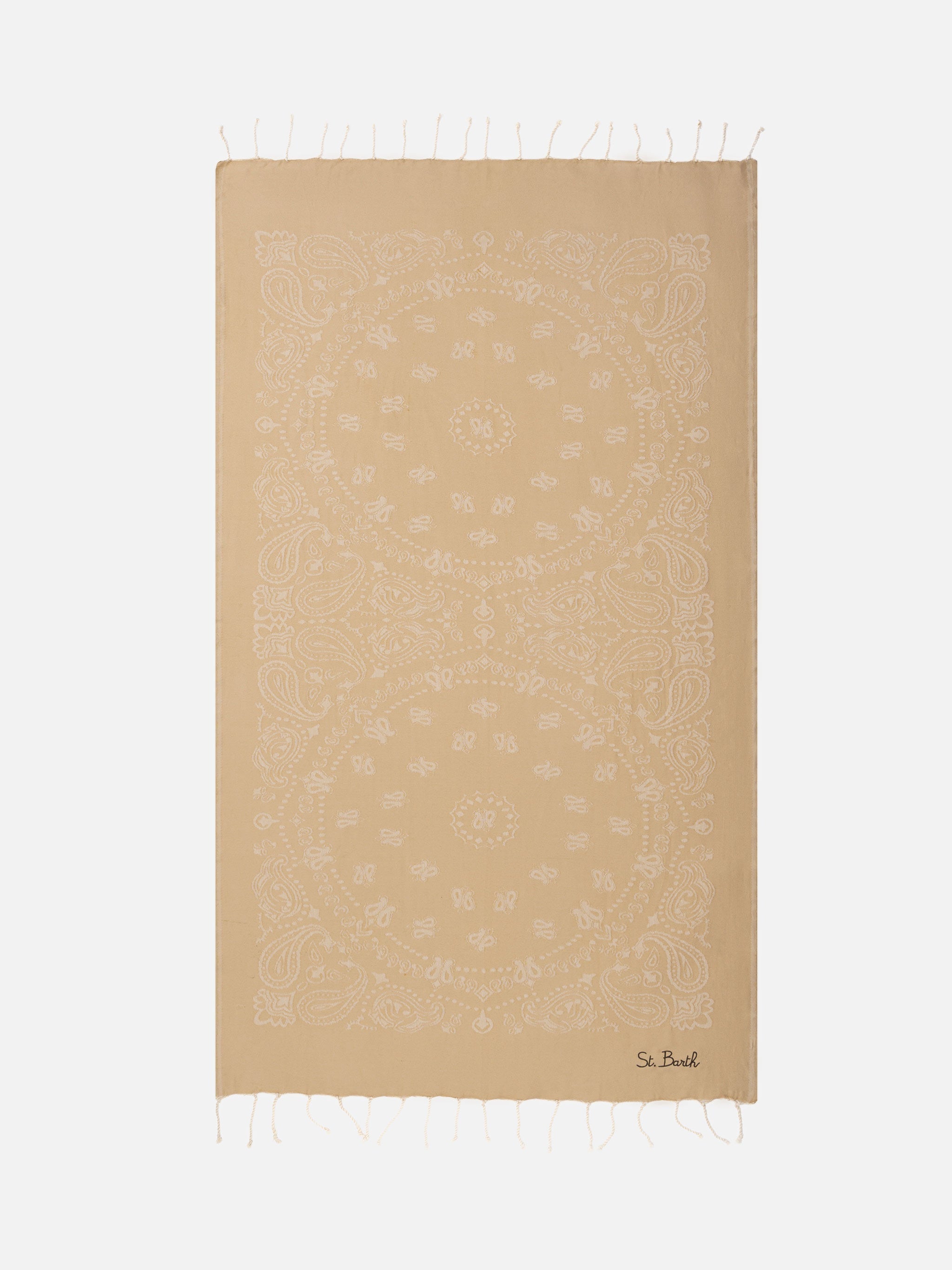 Foutas cotton beach towel with bandana jacquard