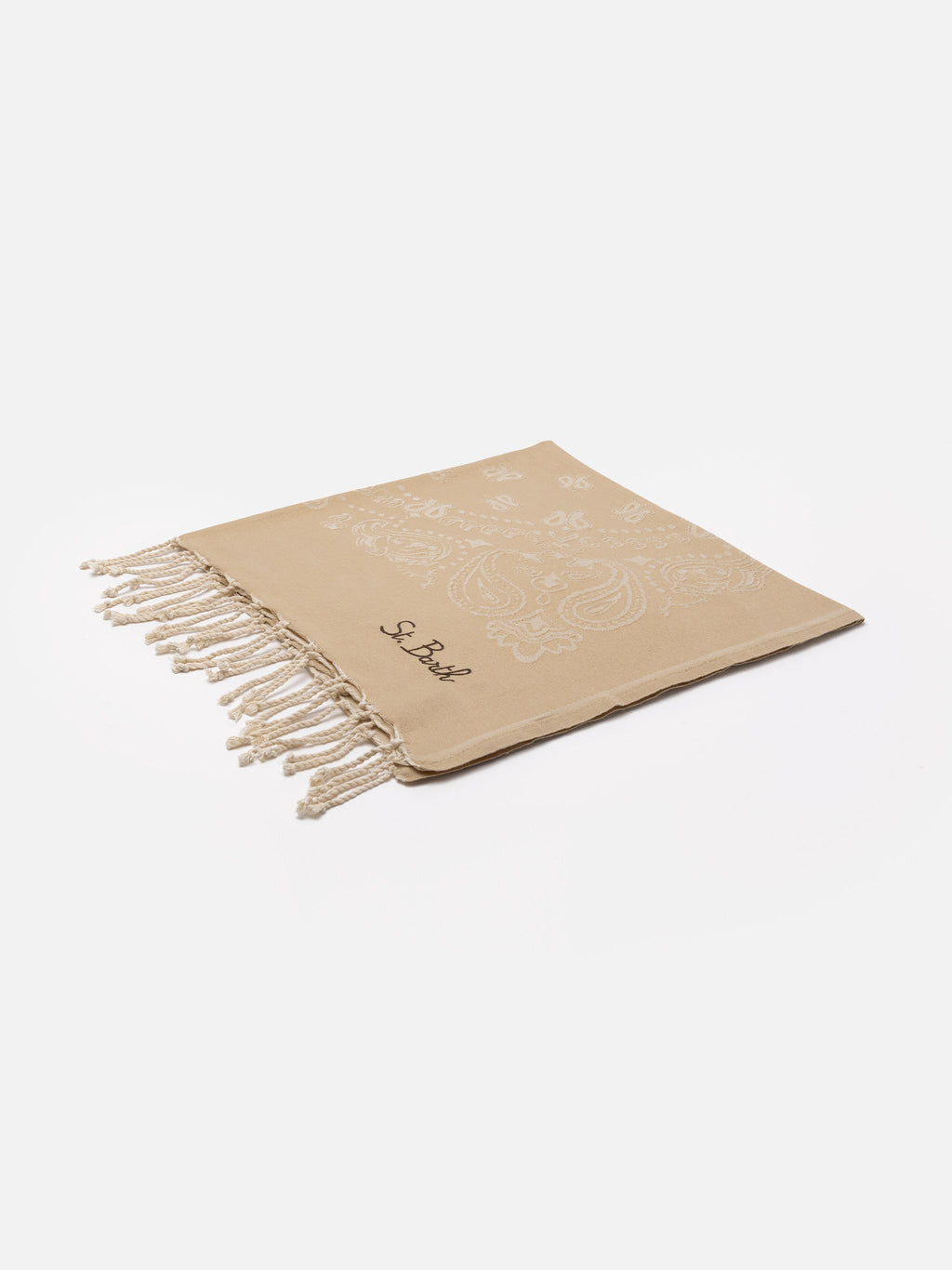 Foutas cotton beach towel with bandana jacquard