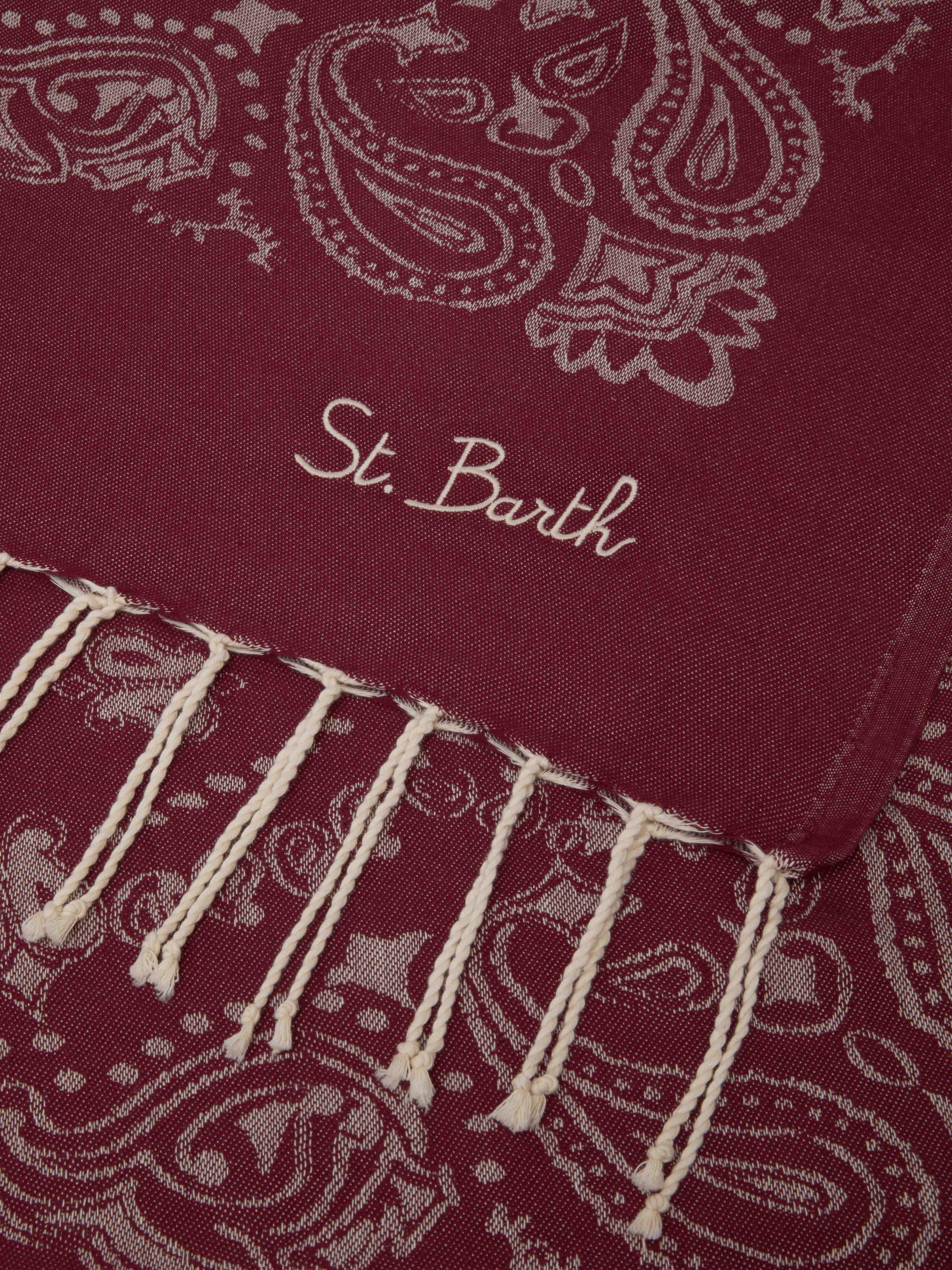 Foutas cotton beach towel with bandana jacquard