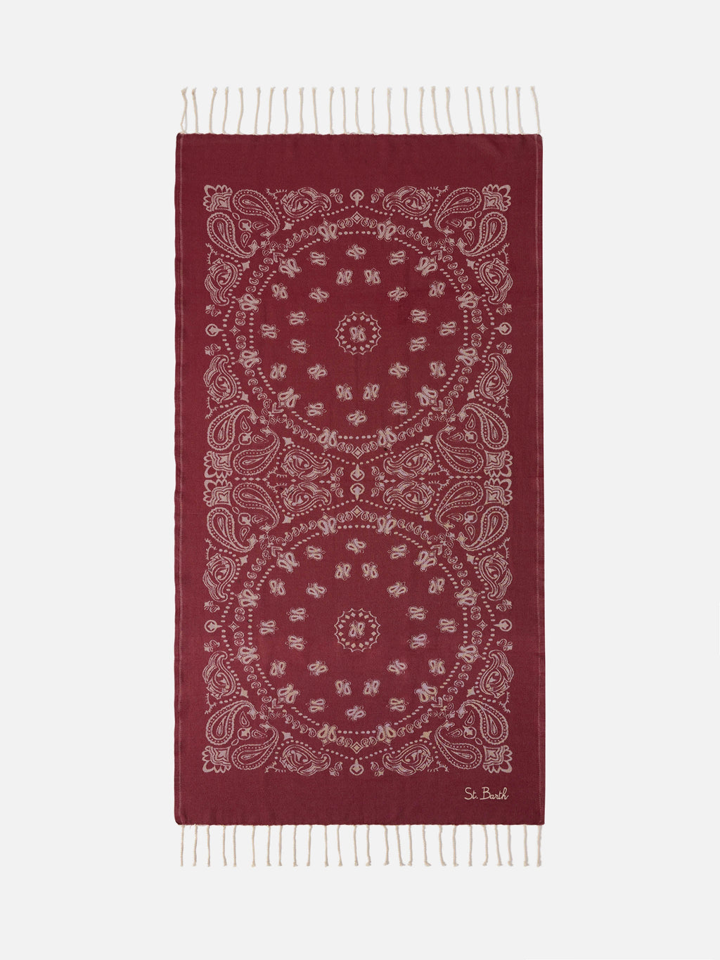 Foutas cotton beach towel with bandana jacquard