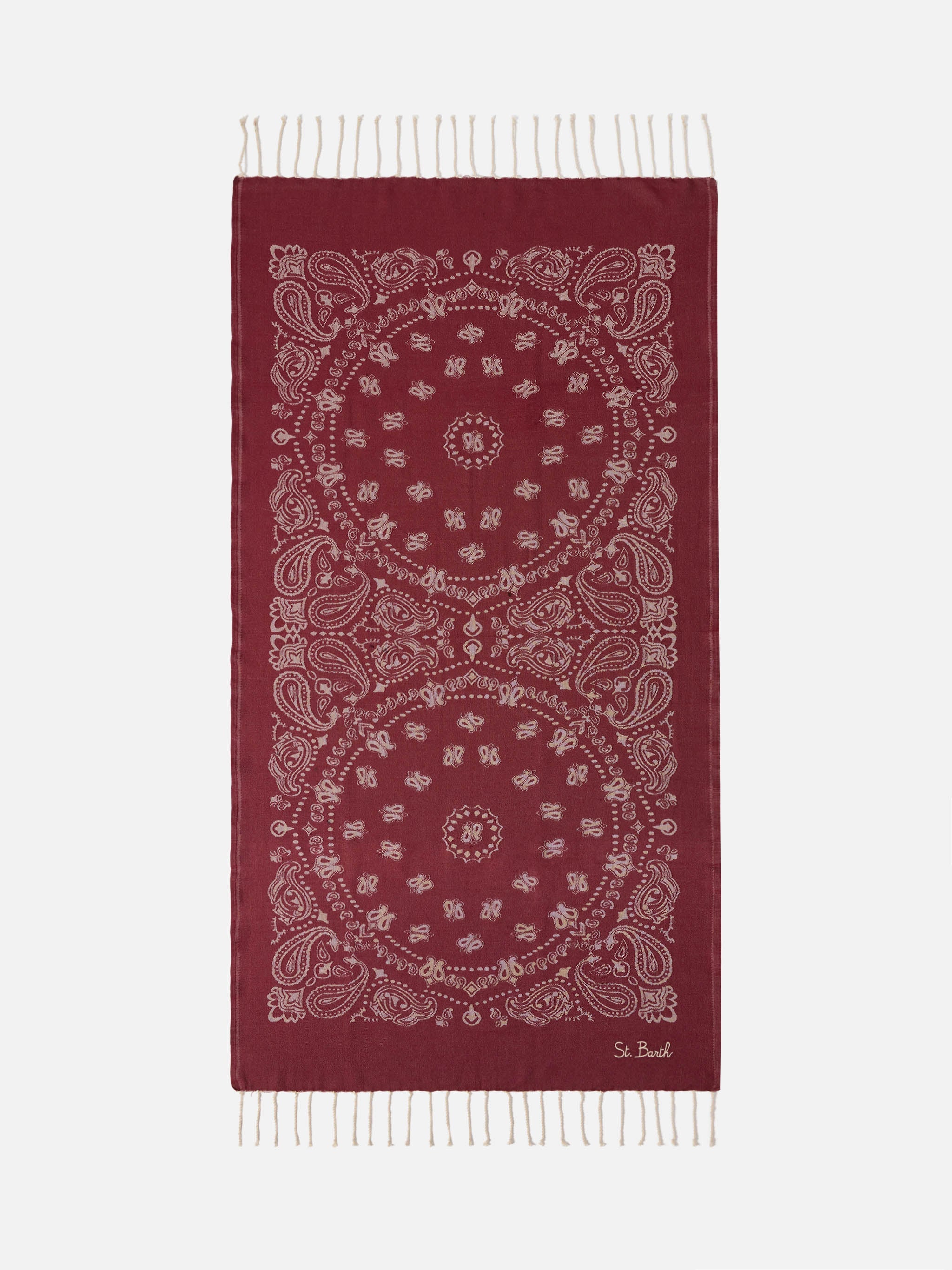 Foutas cotton beach towel with bandana jacquard