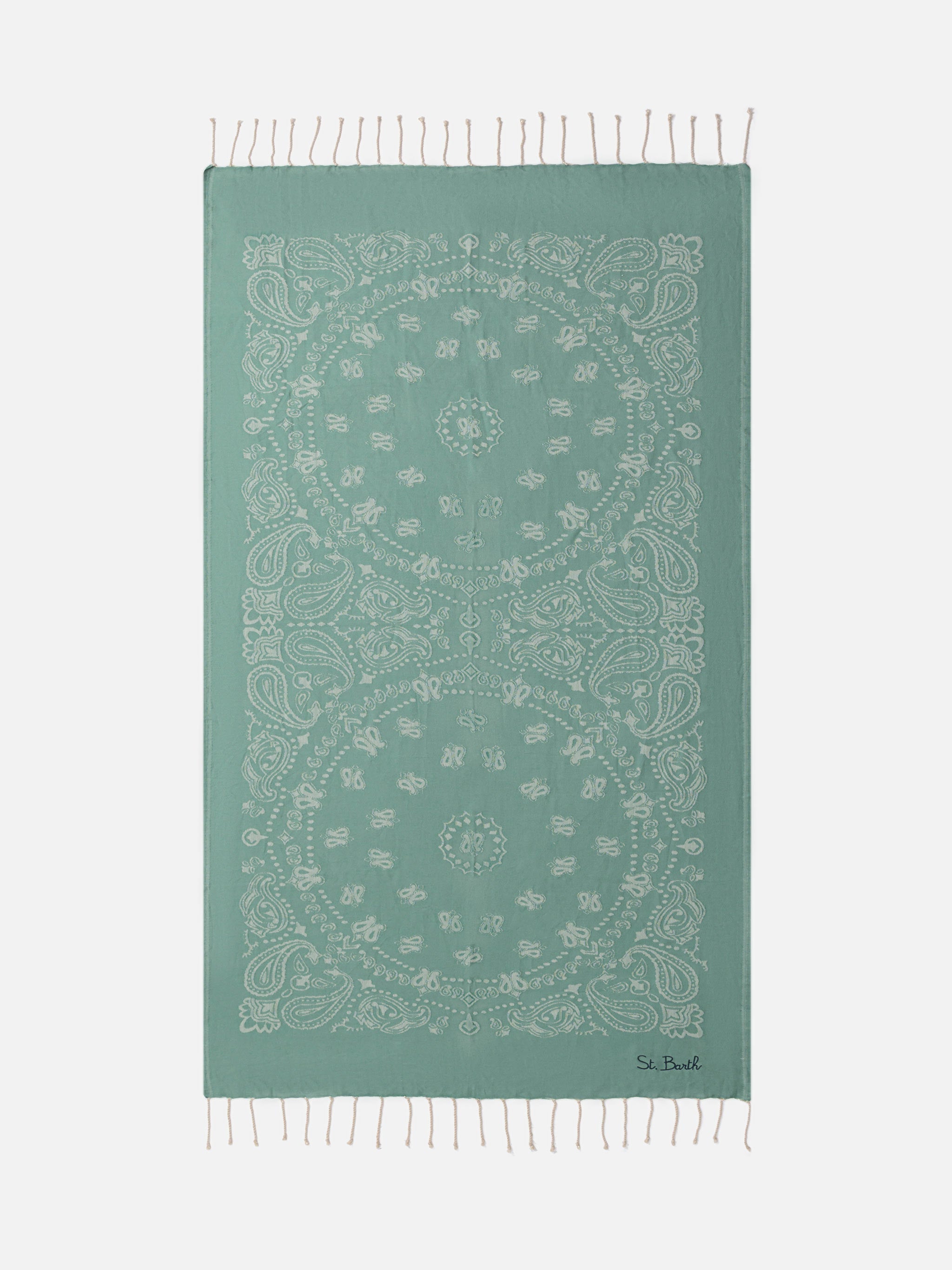 Foutas cotton beach towel with bandana jacquard