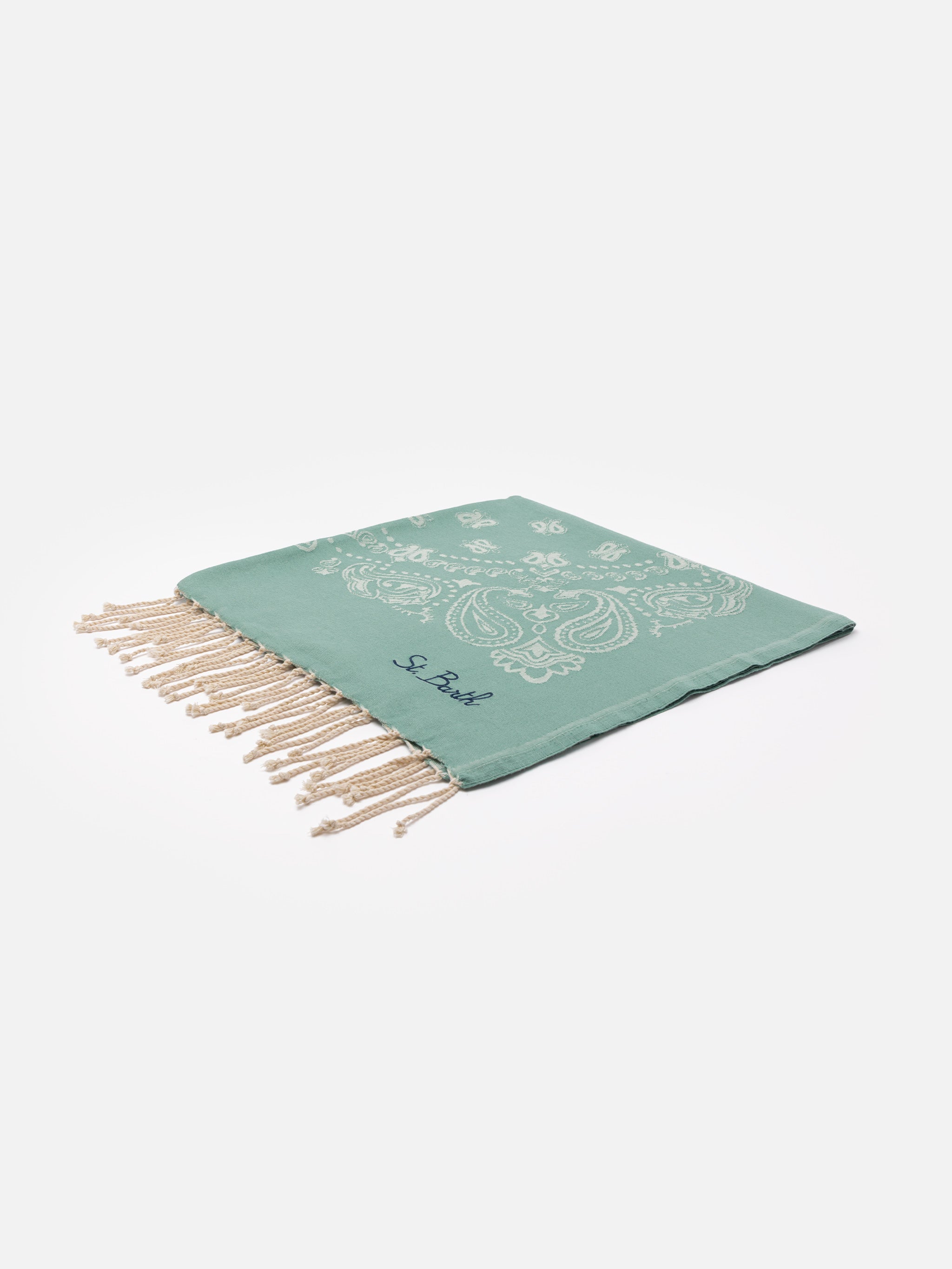Foutas cotton beach towel with bandana jacquard