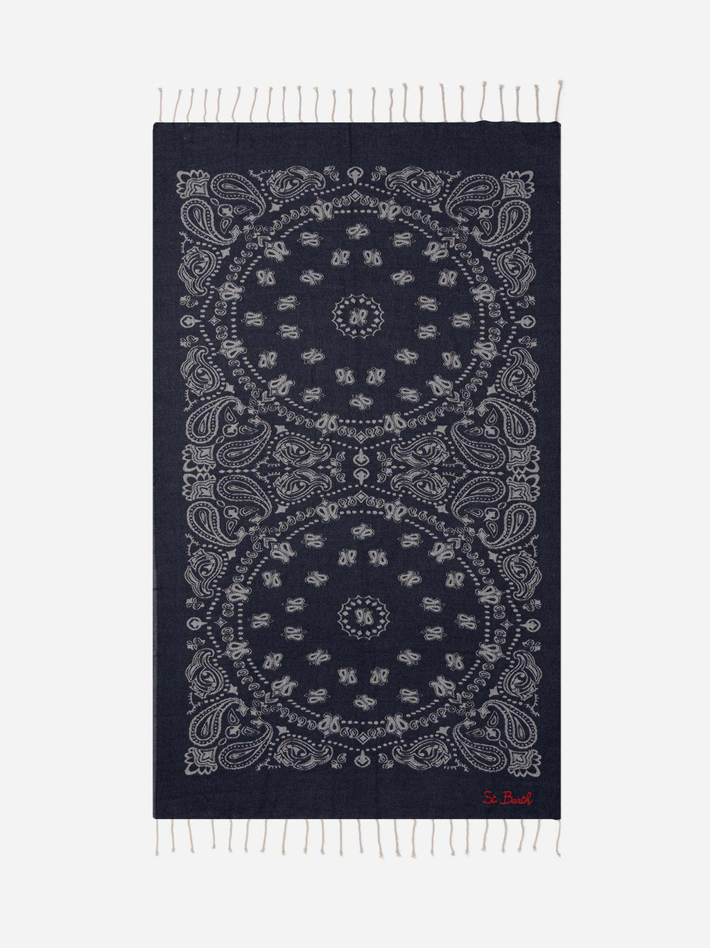 Foutas cotton beach towel with bandana jacquard