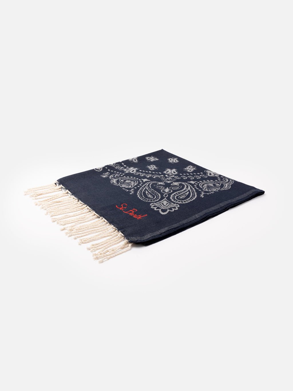 Foutas cotton beach towel with bandana jacquard