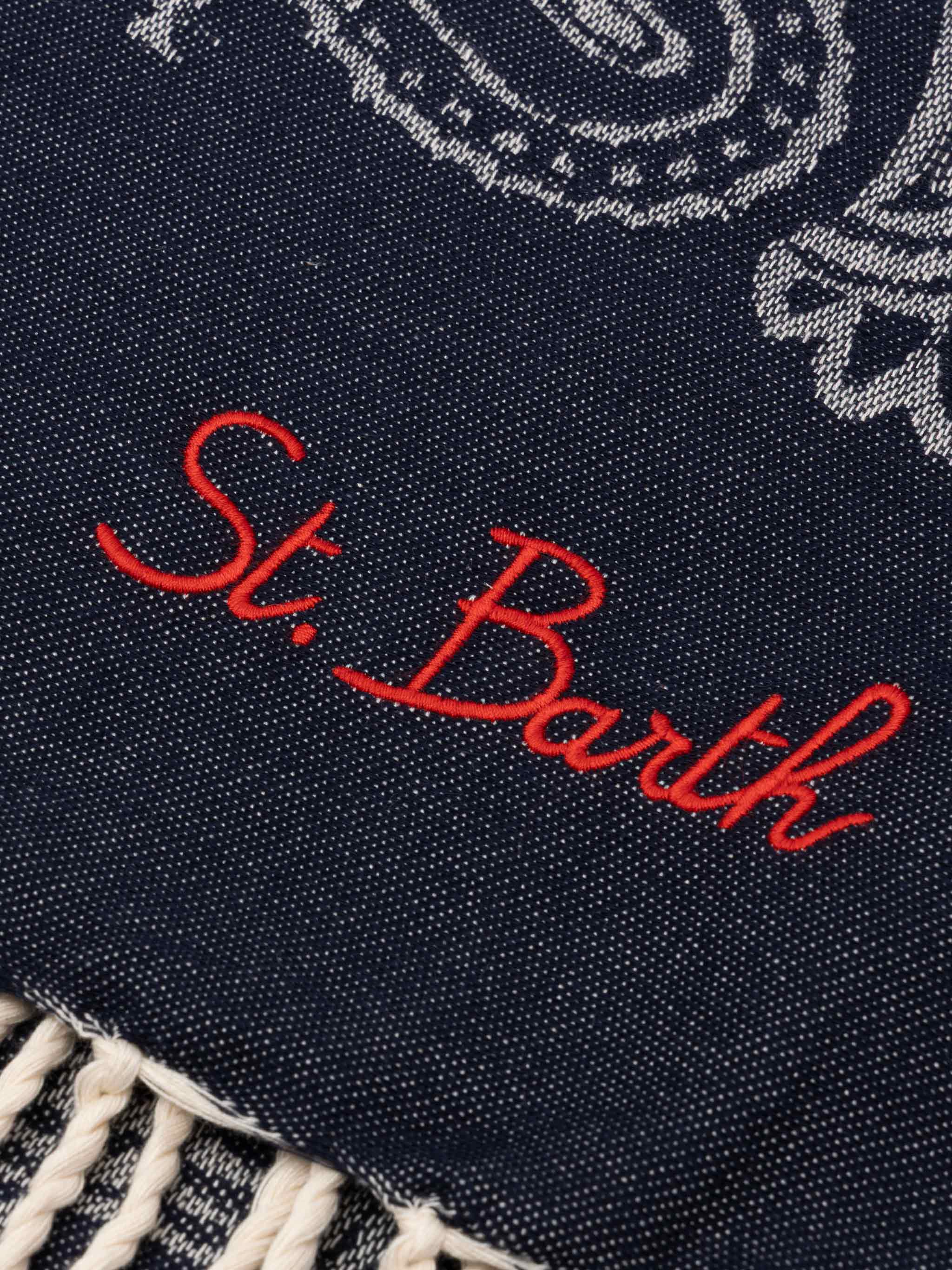 Foutas cotton beach towel with bandana jacquard