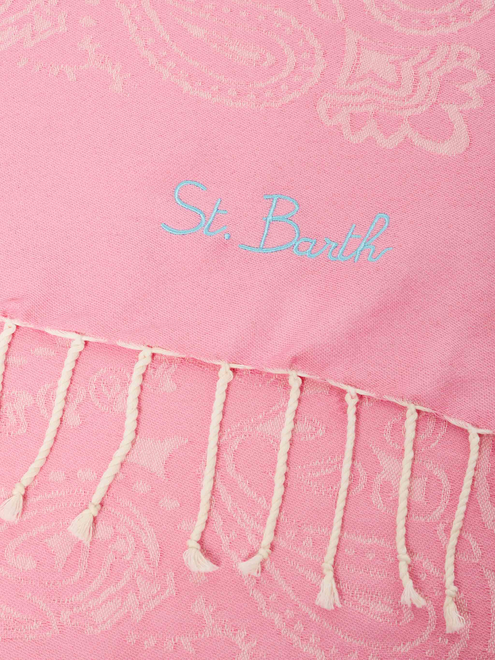 Foutas cotton beach towel with bandana jacquard