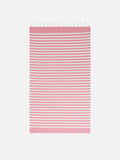 Cotton beach towel Fouta with pink striped print