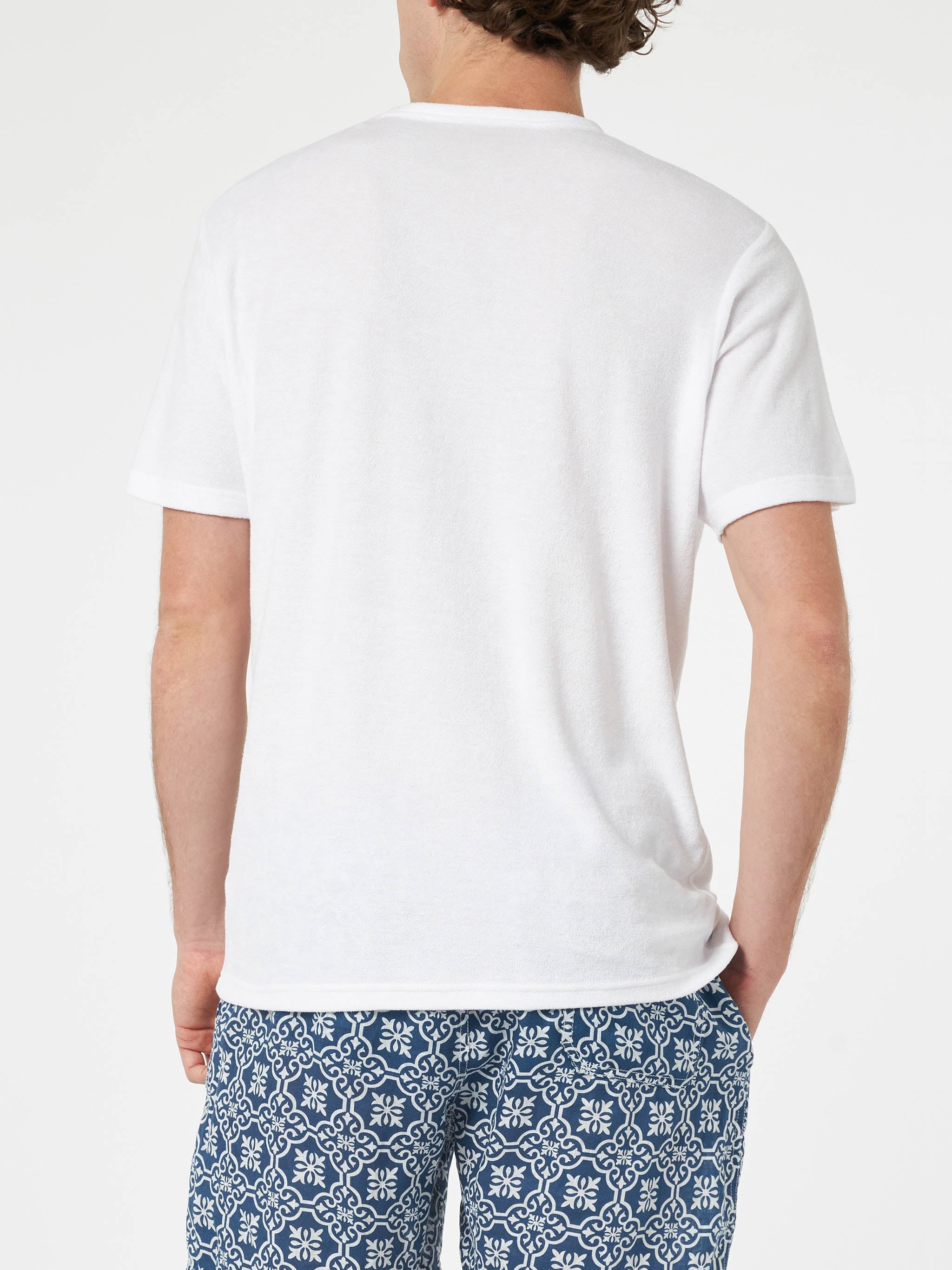 T-shirt in spugna bianca Gary con ricamo St. Barth