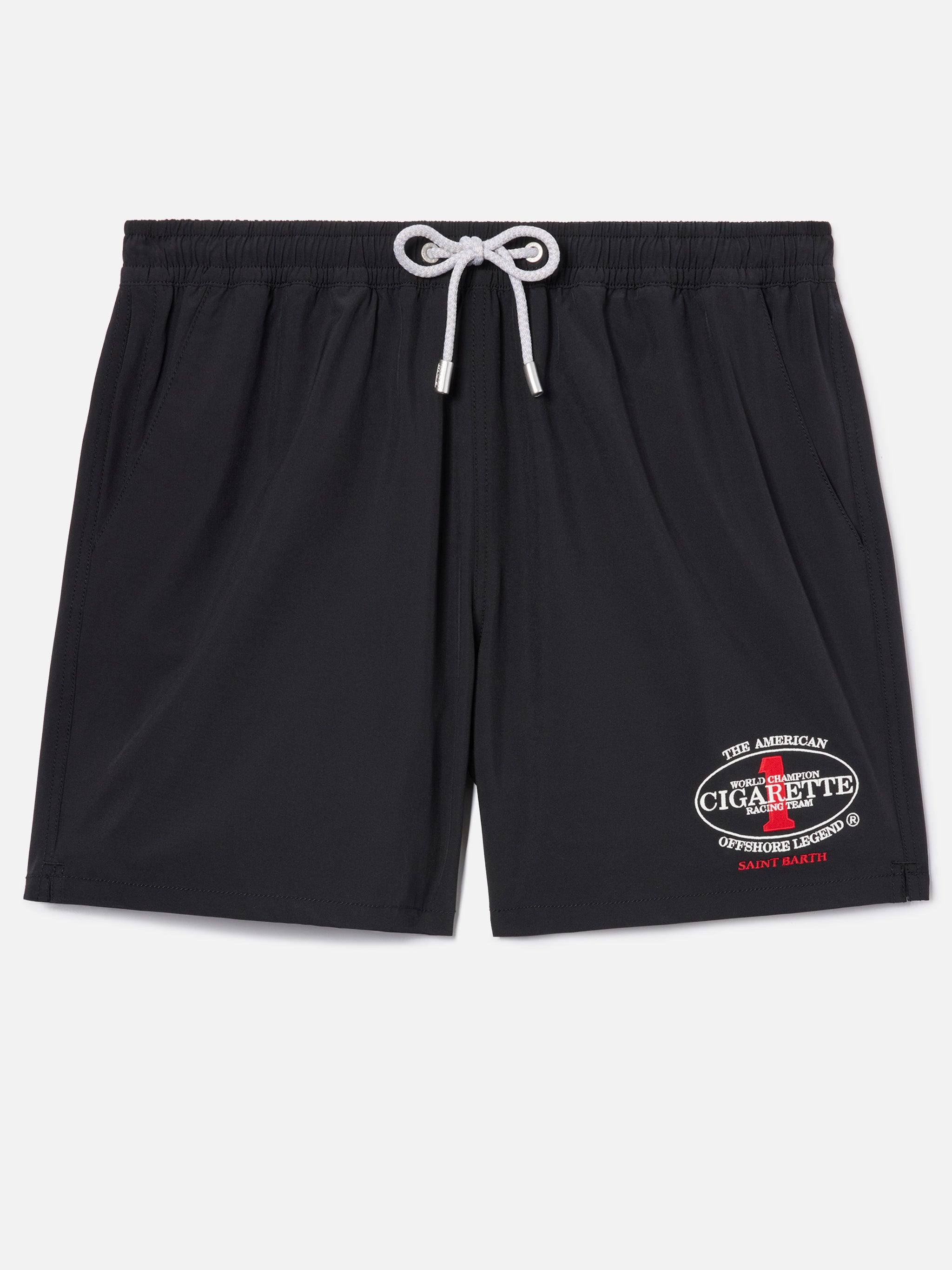 Costume da bagno nero Gustavia con ricamo Cigarette | Edizione Speciale