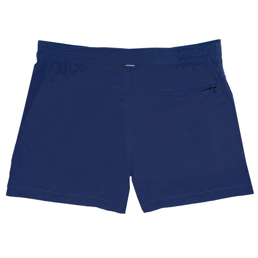 Harrys navy blue fitted cut swim shorts