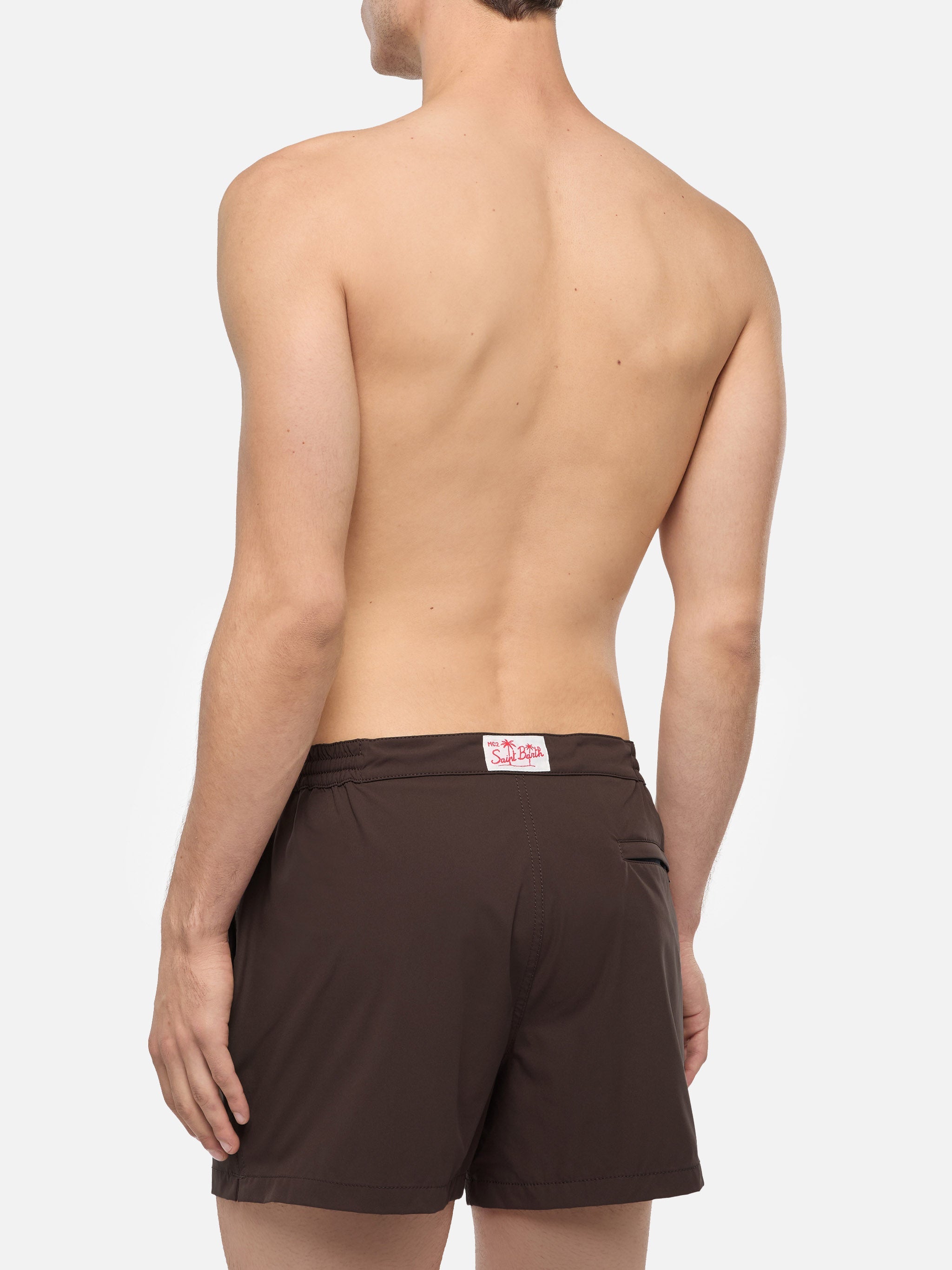 Harrys camel brown fitted cut swim shorts