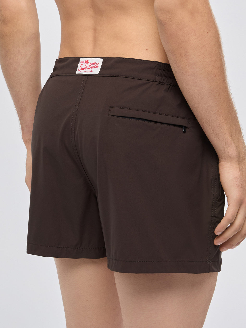 Harrys camel brown fitted cut swim shorts