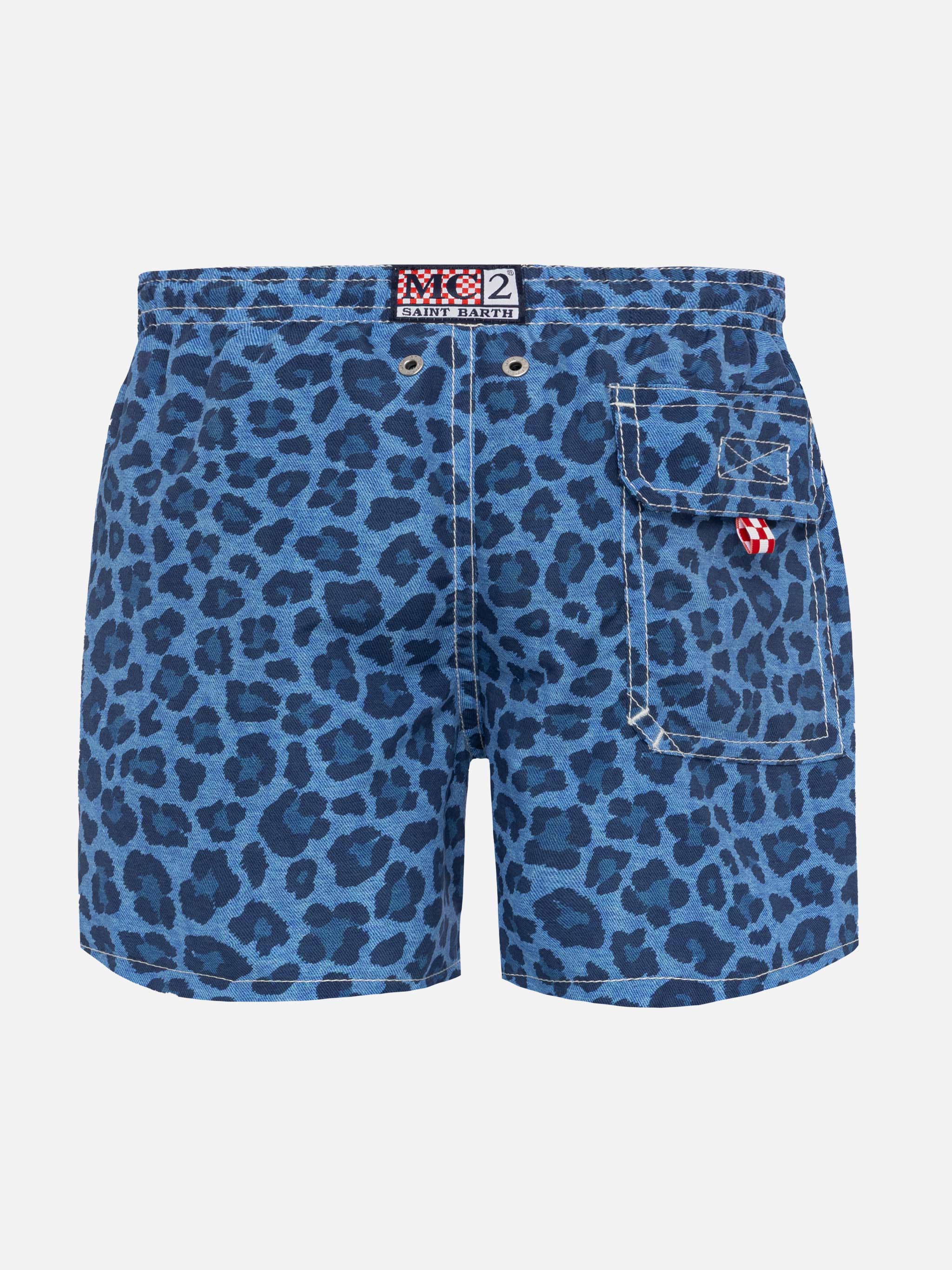Costume da bagno a pantaloncino di media lunghezza Jean con stampa animalier