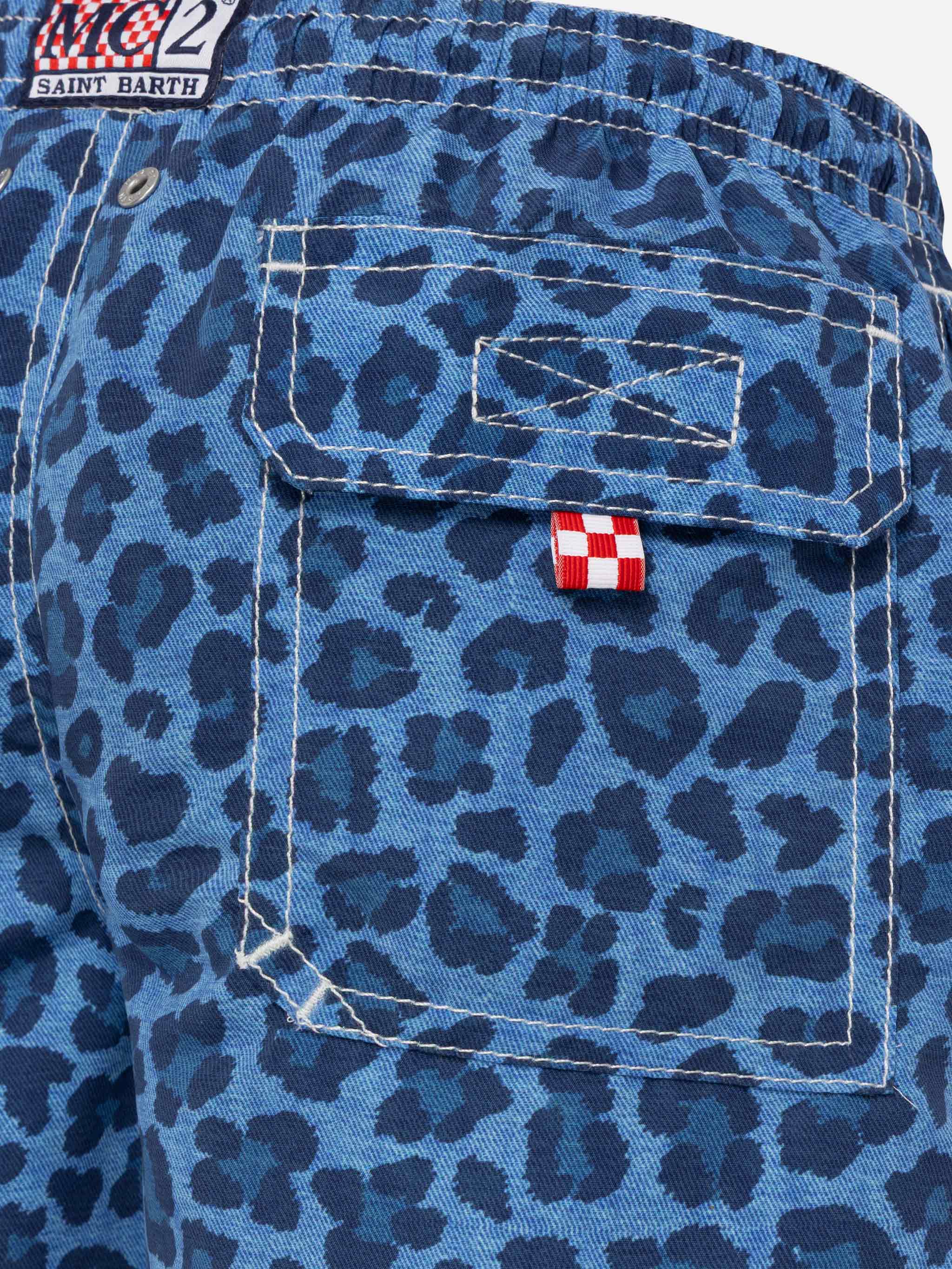 Costume da bagno a pantaloncino di media lunghezza Jean con stampa animalier