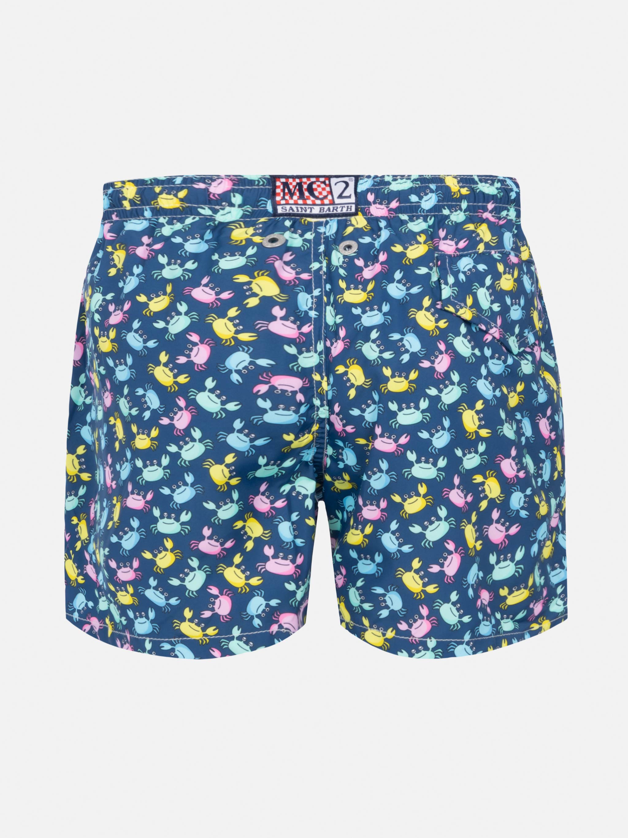 Costume da bagno Jean Lighting in tessuto leggero con stampa granchi multicolore