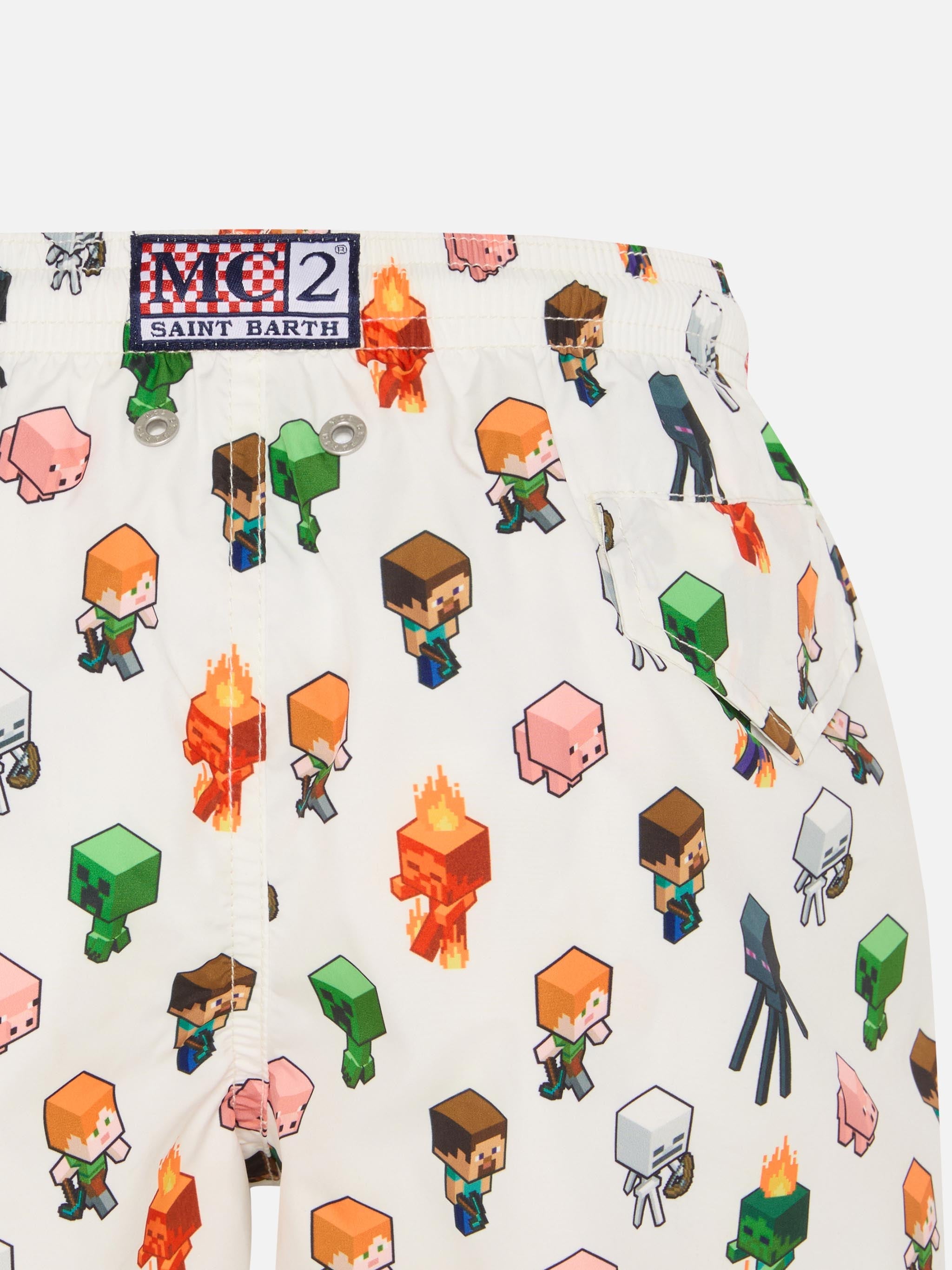 Pantaloncini da bagno leggeri Jean Lighting in tessuto con stampa Minecraft | MINECRAFT SPECIAL EDITION