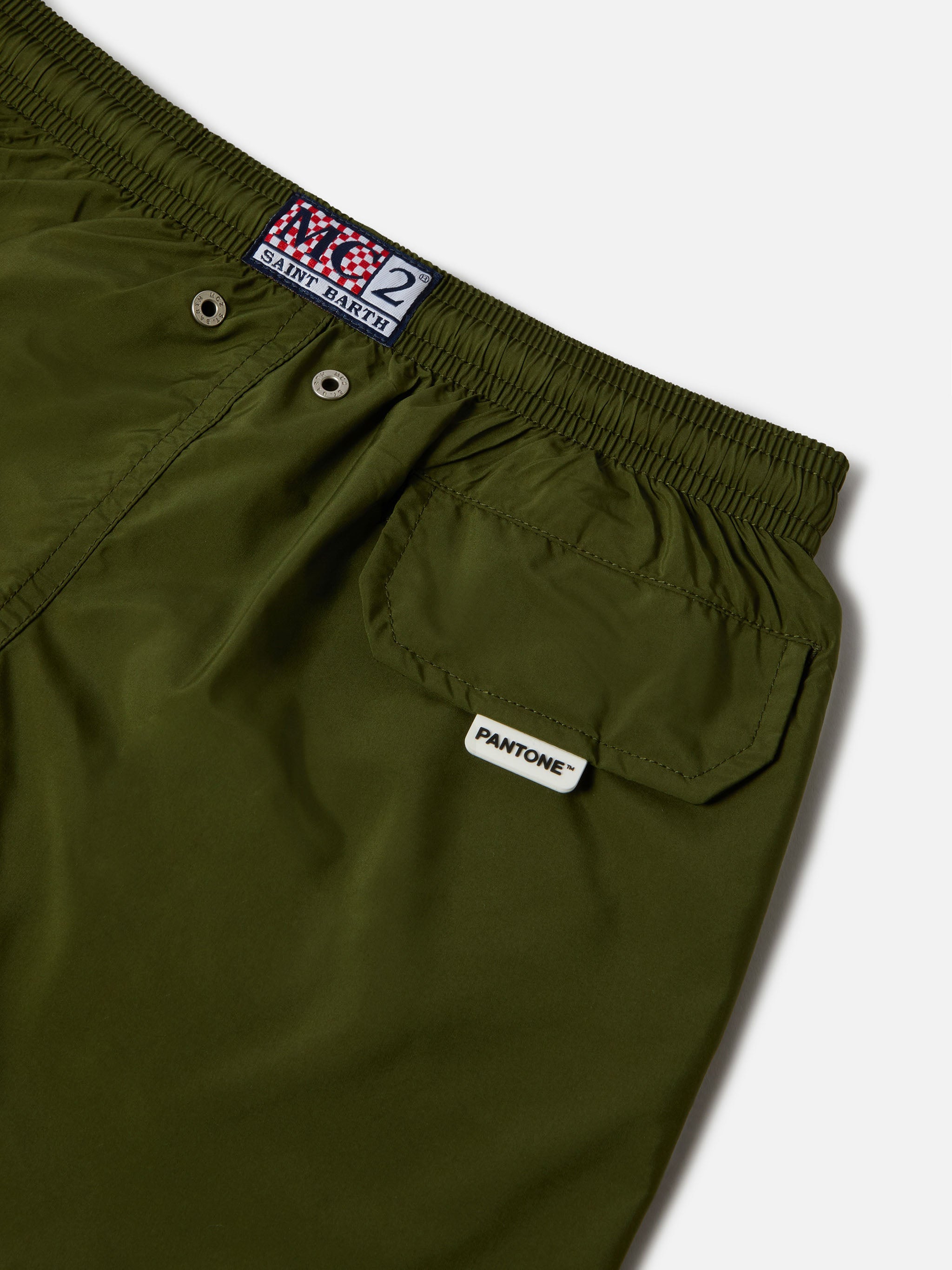 Pantaloncini da bagno Jean Lighting tinta unita verde militare Pantone