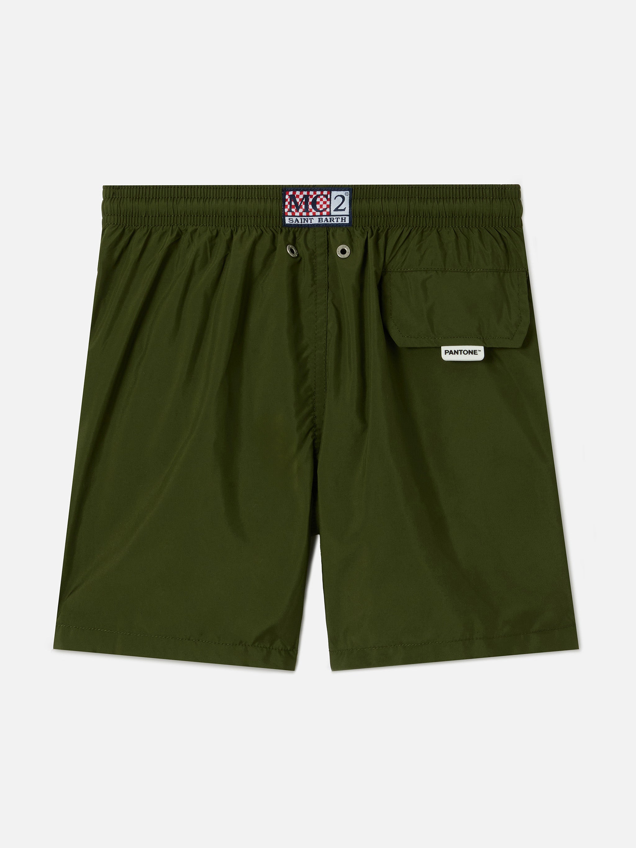 Pantaloncini da bagno Jean Lighting tinta unita verde militare Pantone