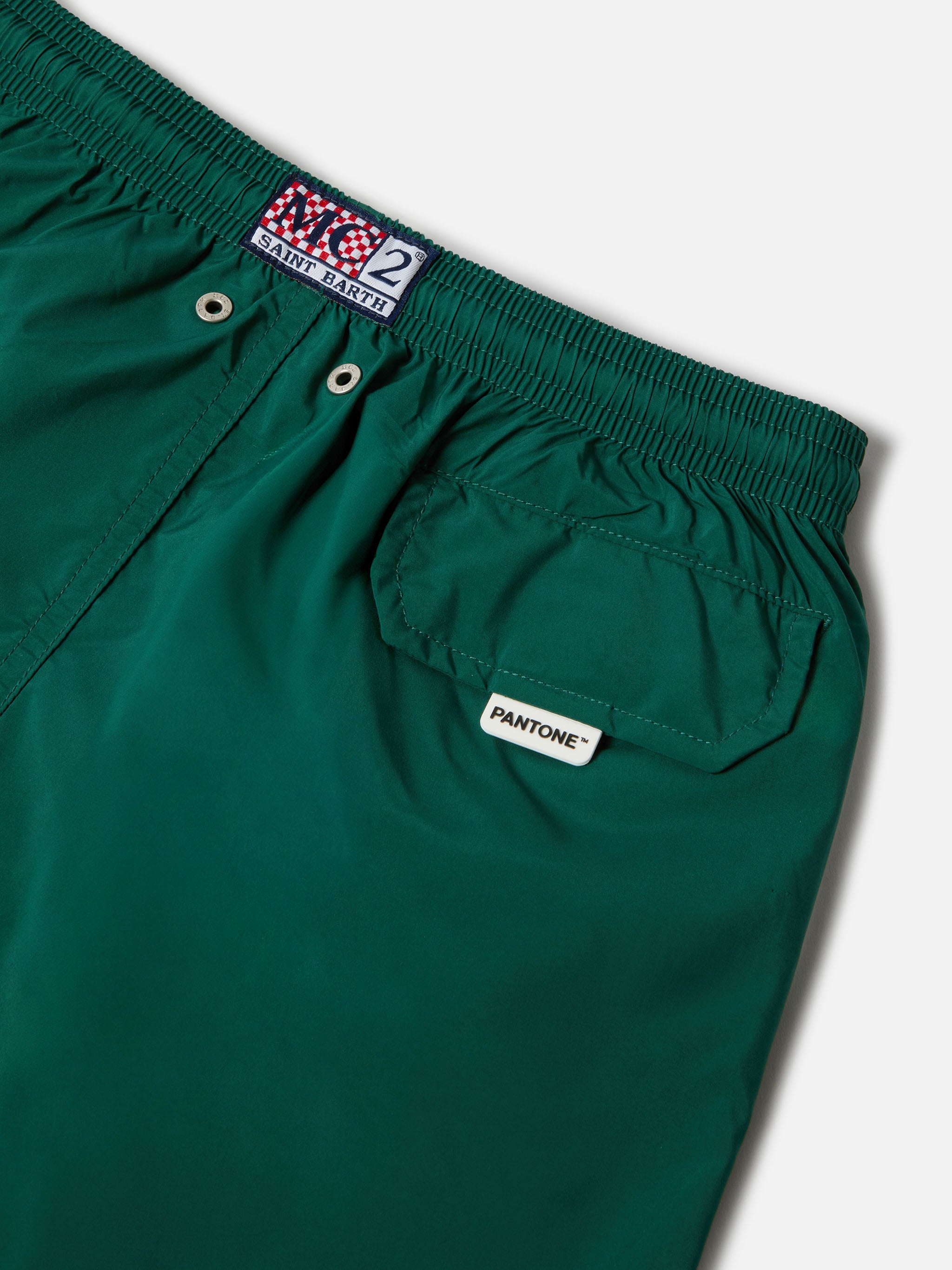 Pantaloncini da bagno Jean Lighting Pantone tinta unita British Green