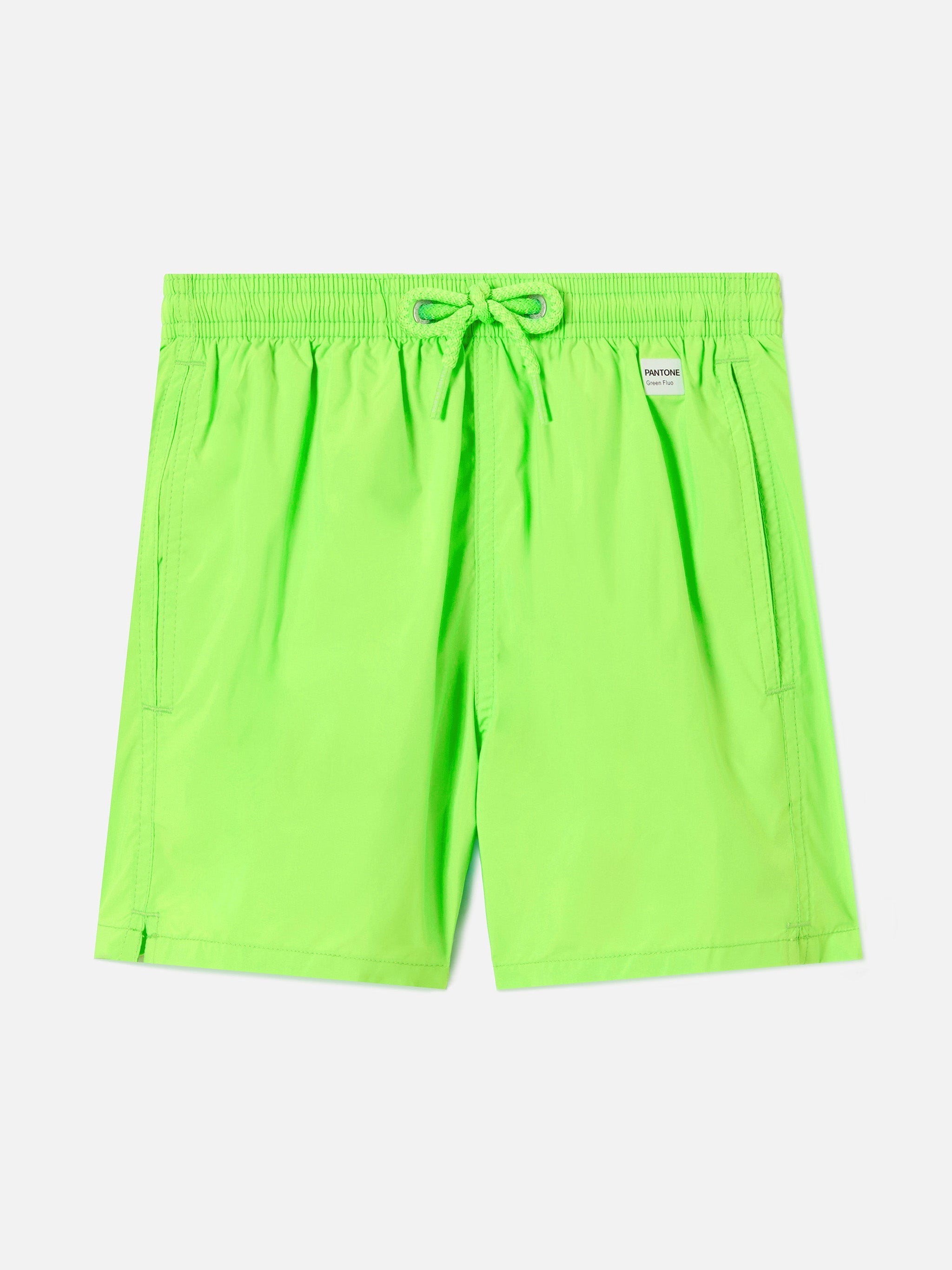 Pantaloncini da bagno Jean Lighting Pantone in tinta unita verde fluo