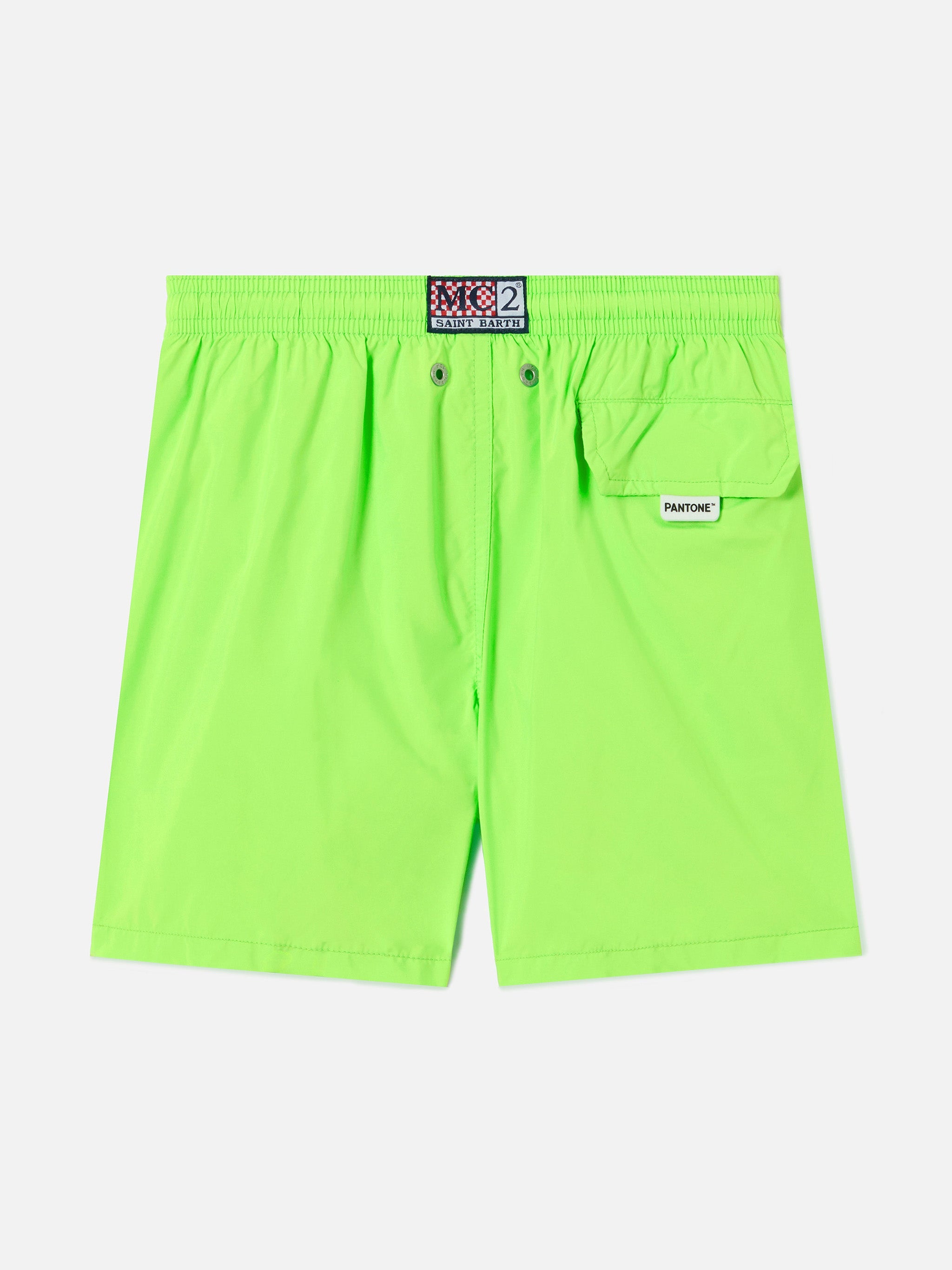 Pantaloncini da bagno Jean Lighting Pantone in tinta unita verde fluo