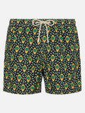 Lightweight fabric swim shorts Lighting with watch print
