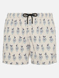 Lightweight fabric swim shorts Lighting with watch print