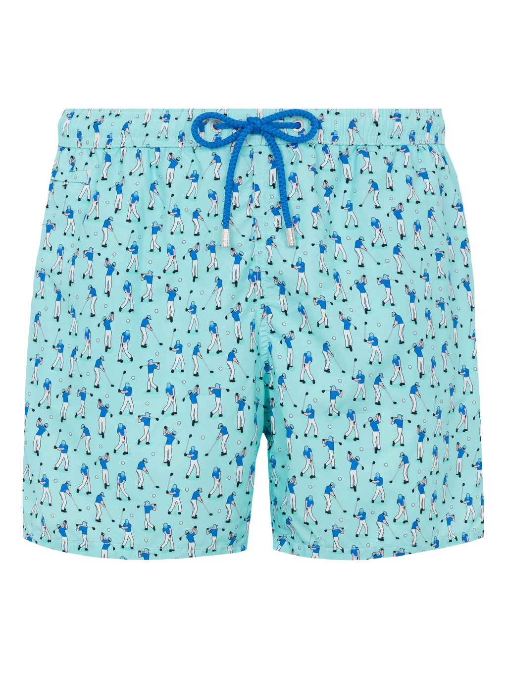 Lightweight fabric swim shorts Lighting with golf players print