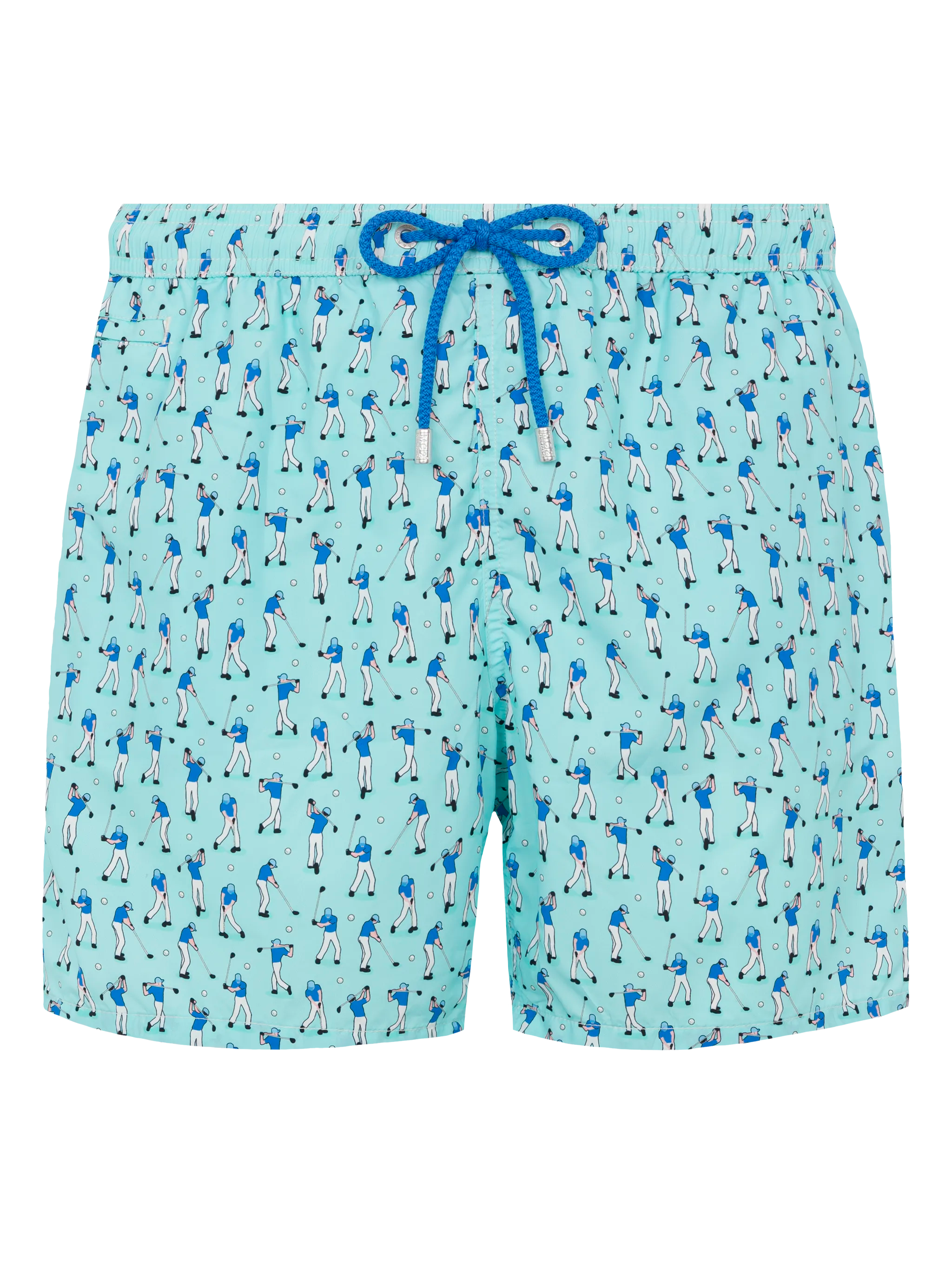 Lightweight fabric swim shorts Lighting with golf players print