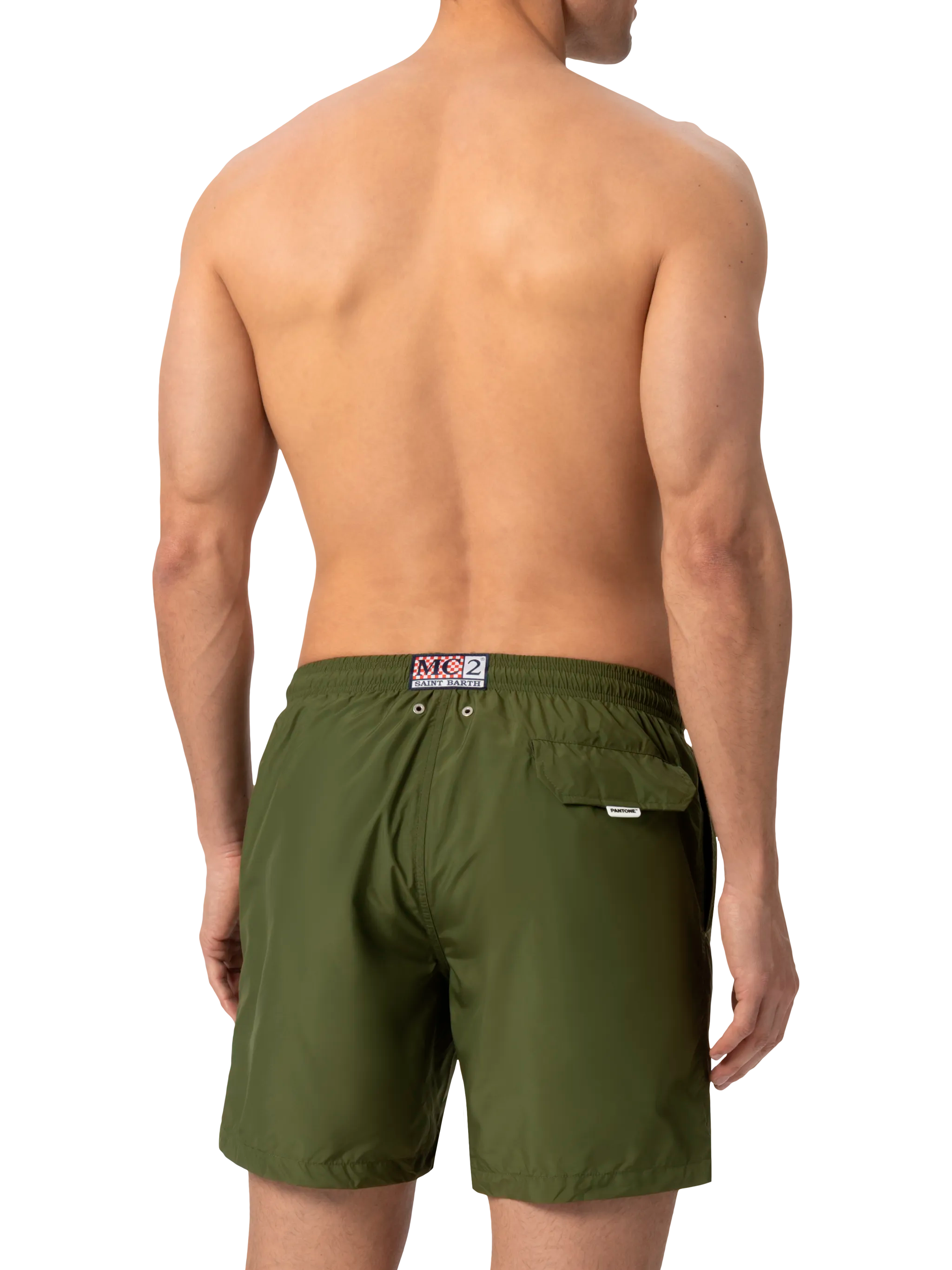 Lightweight fabric military green swim shorts Lighting Pantone | PANTONE® SPECIAL EDITION