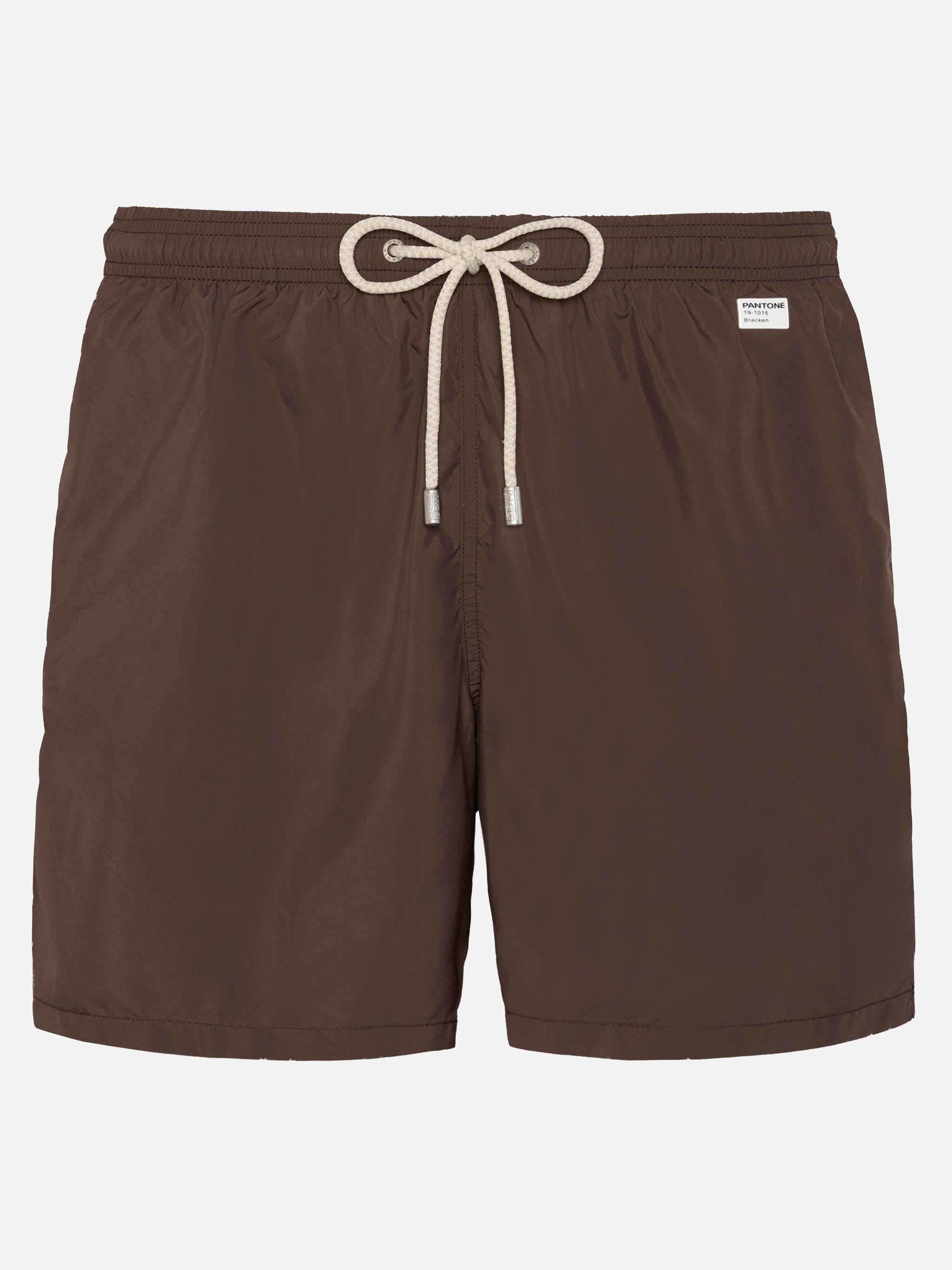 Lighting Pantone brown swim shorts in solid color | Special Edition